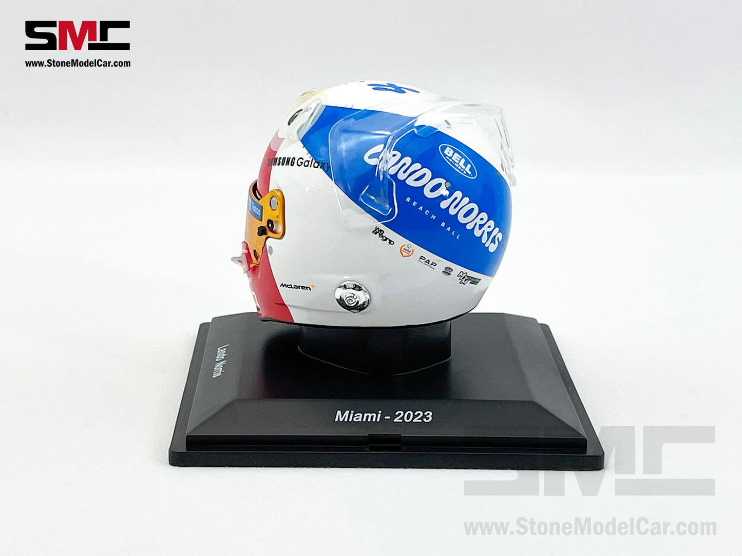McLaren F1 MCL60 #4 Lando Norris Miami GP 2023 Spark 1:5 Miniature Helmet