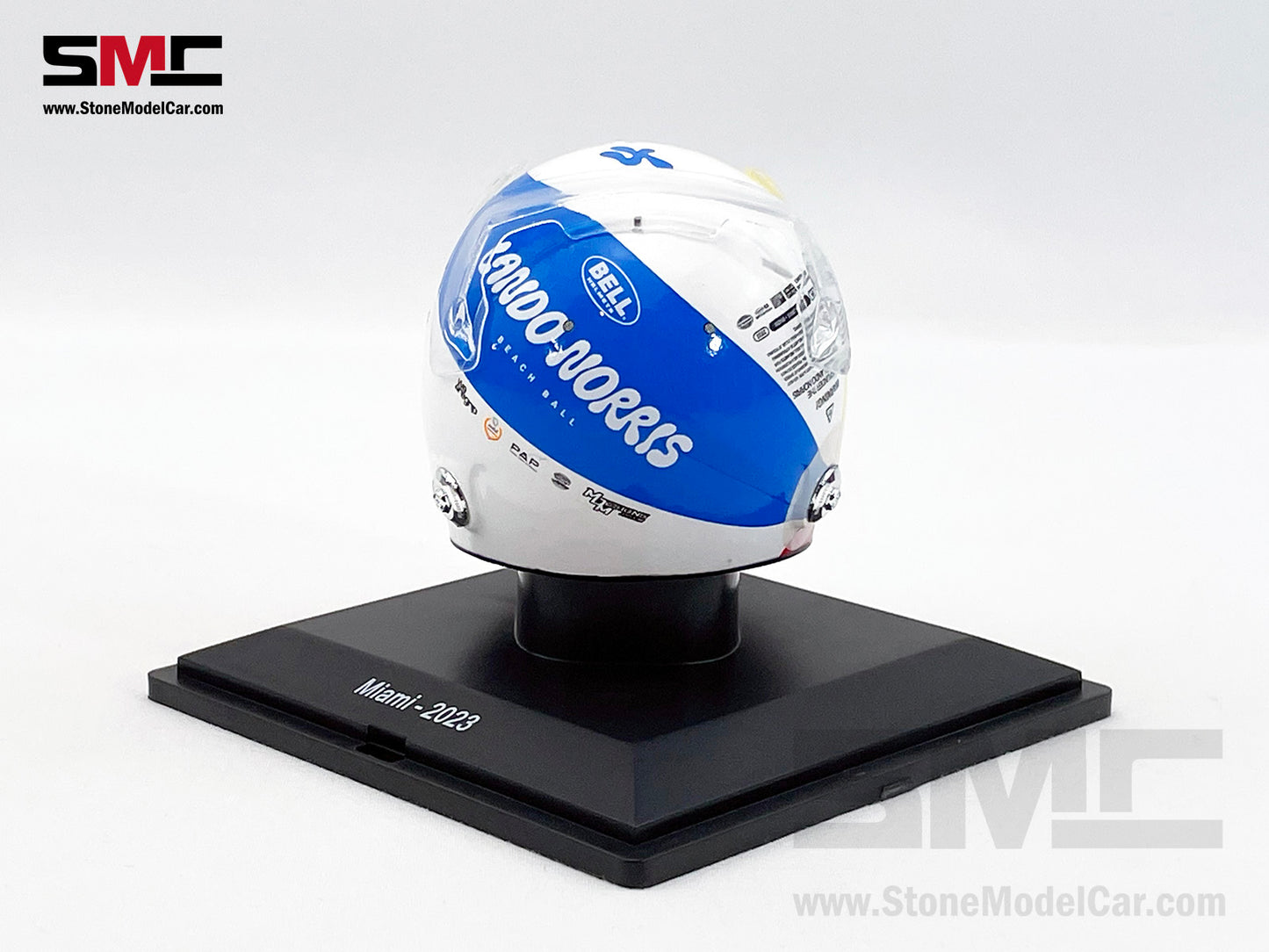 McLaren F1 MCL60 #4 Lando Norris Miami GP 2023 Spark 1:5 Miniature Helmet