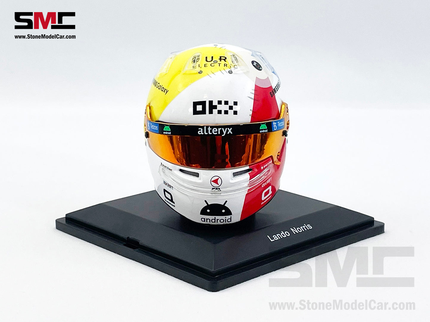 McLaren F1 MCL60 #4 Lando Norris Miami GP 2023 Spark 1:5 Miniature Helmet