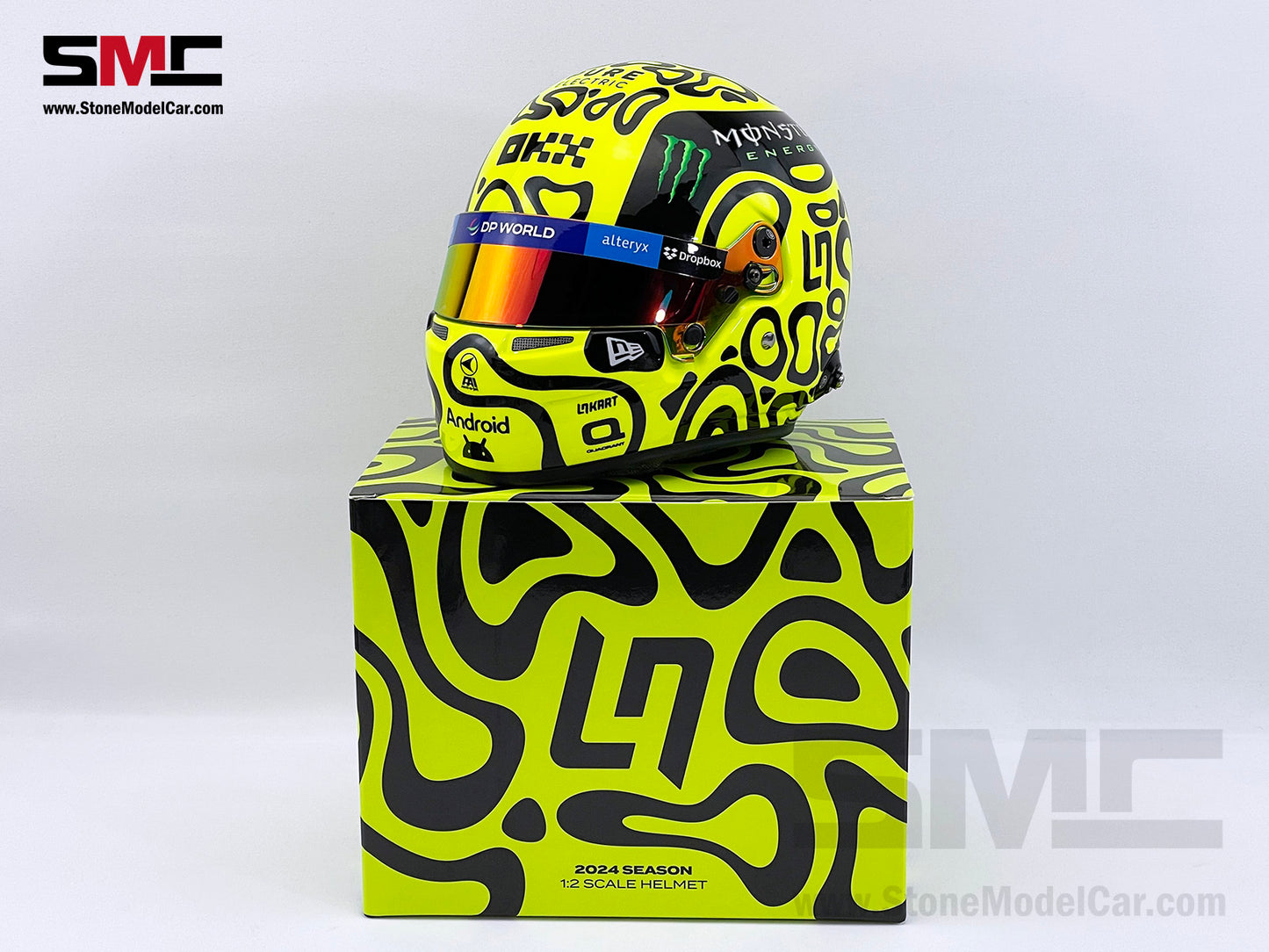 McLaren F1 MCL38 #4 Lando Norris Miami GP 2024 1st Career Win BELL 1:2 Miniature Helmet