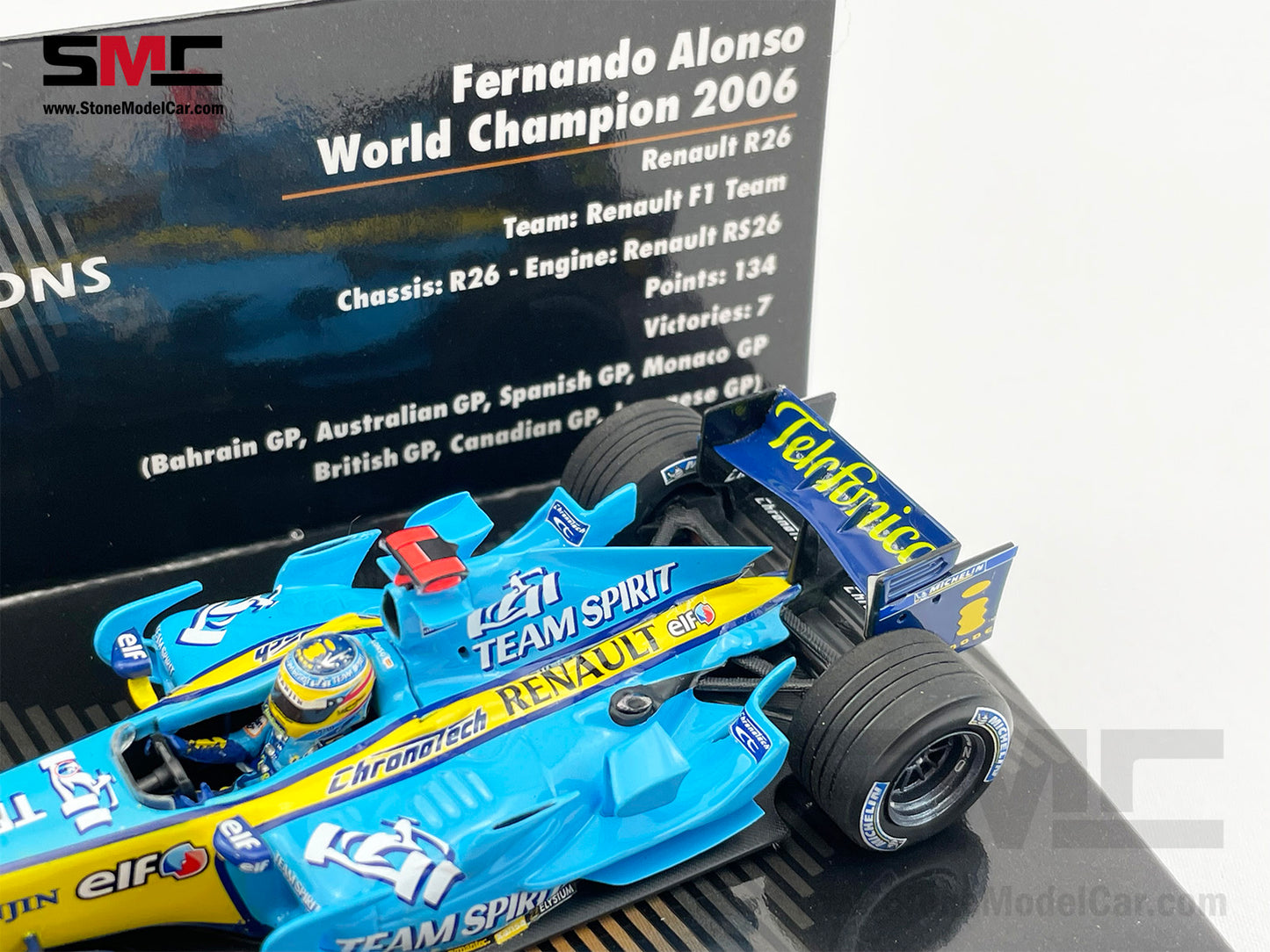Renault F1 R26 #1 Fernando Alonso Brazil GP 2006 2x Times World Champion 1:43 MINICHAMPS