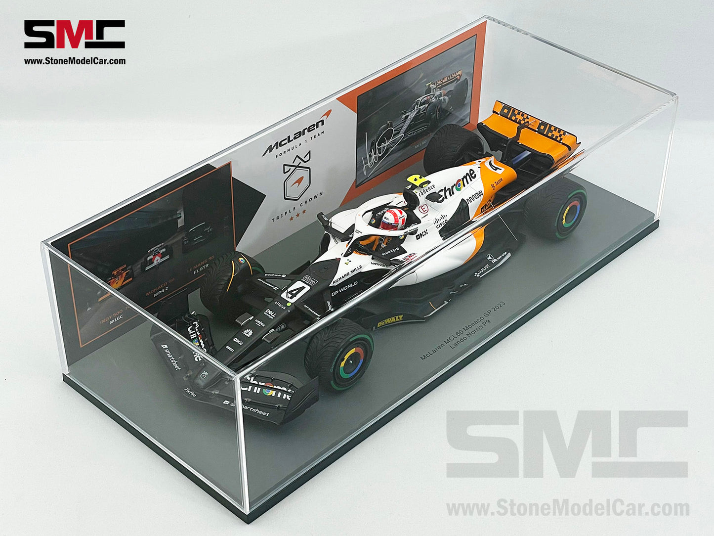 McLaren F1 MCL60 #4 Lando Norris 9th Monaco GP 2023 Special Livery Spark 1:18 18S898