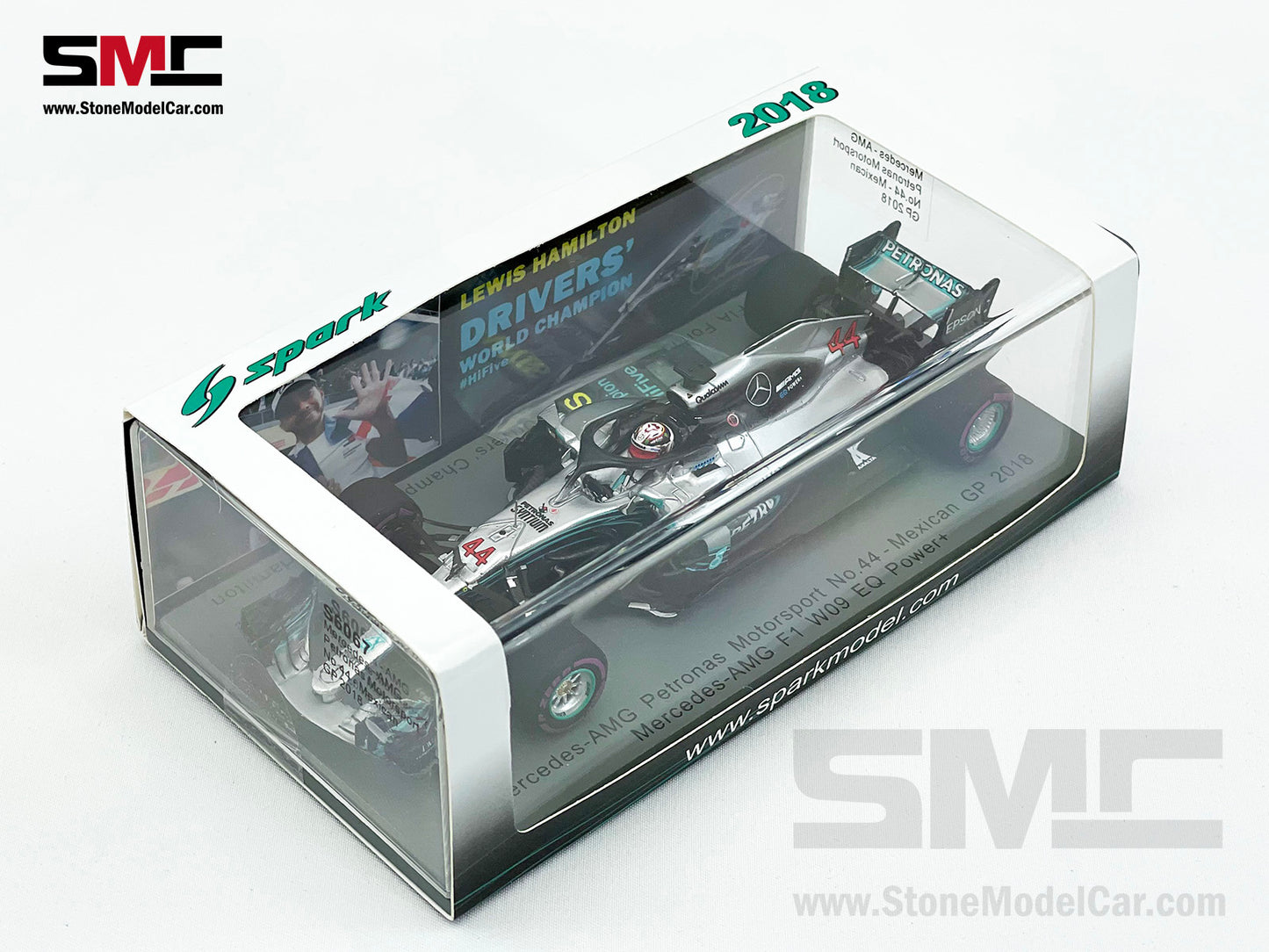 2018 5x World Champion Mercedes F1 W09 #44 Lewis Hamilton Mexico GP 1:43 Spark