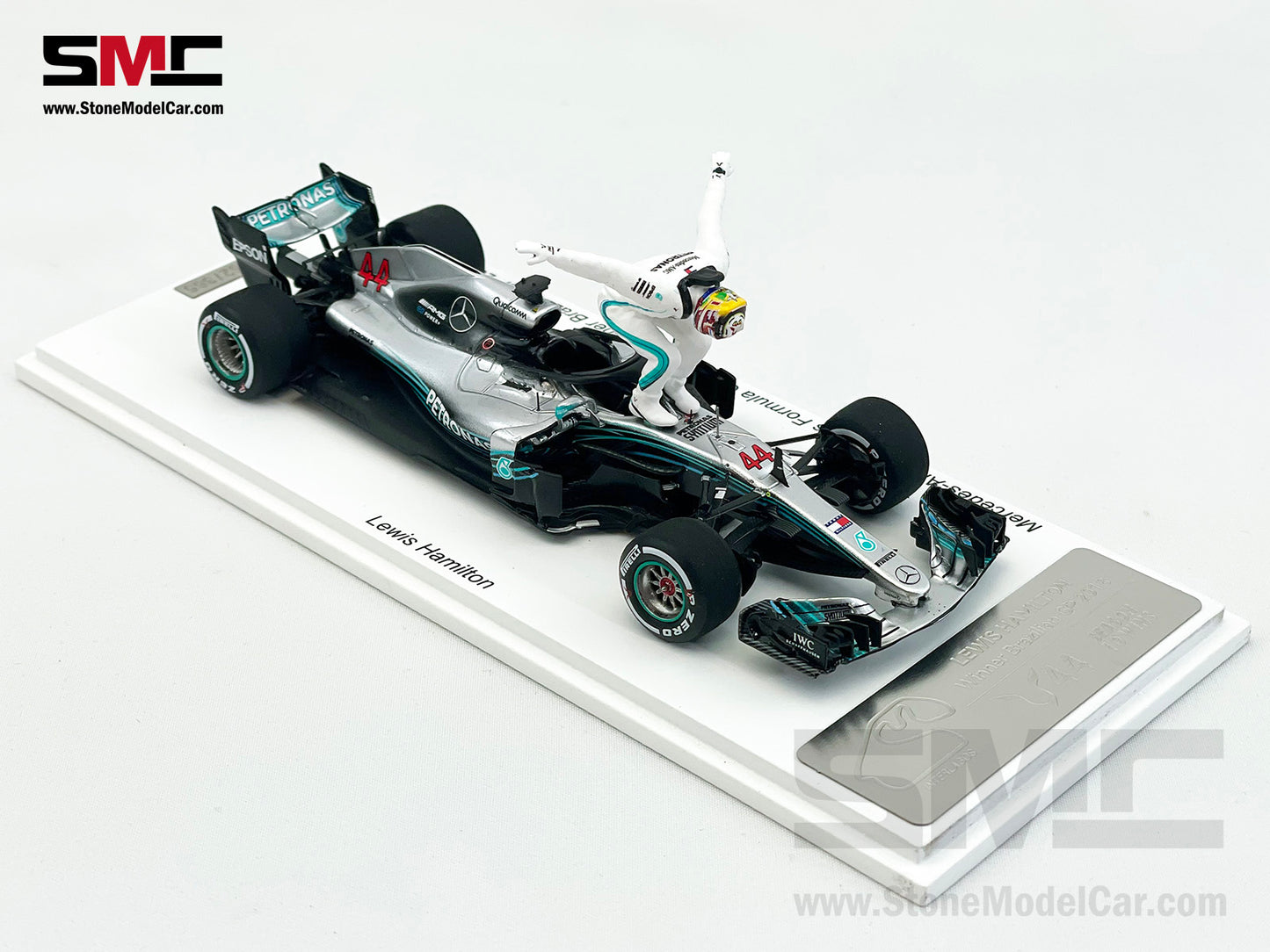 Mercedes AMG F1 W09 #44 Lewis Hamilton Brazil GP 2018 World Champion 1:43 Spark Figure Edition