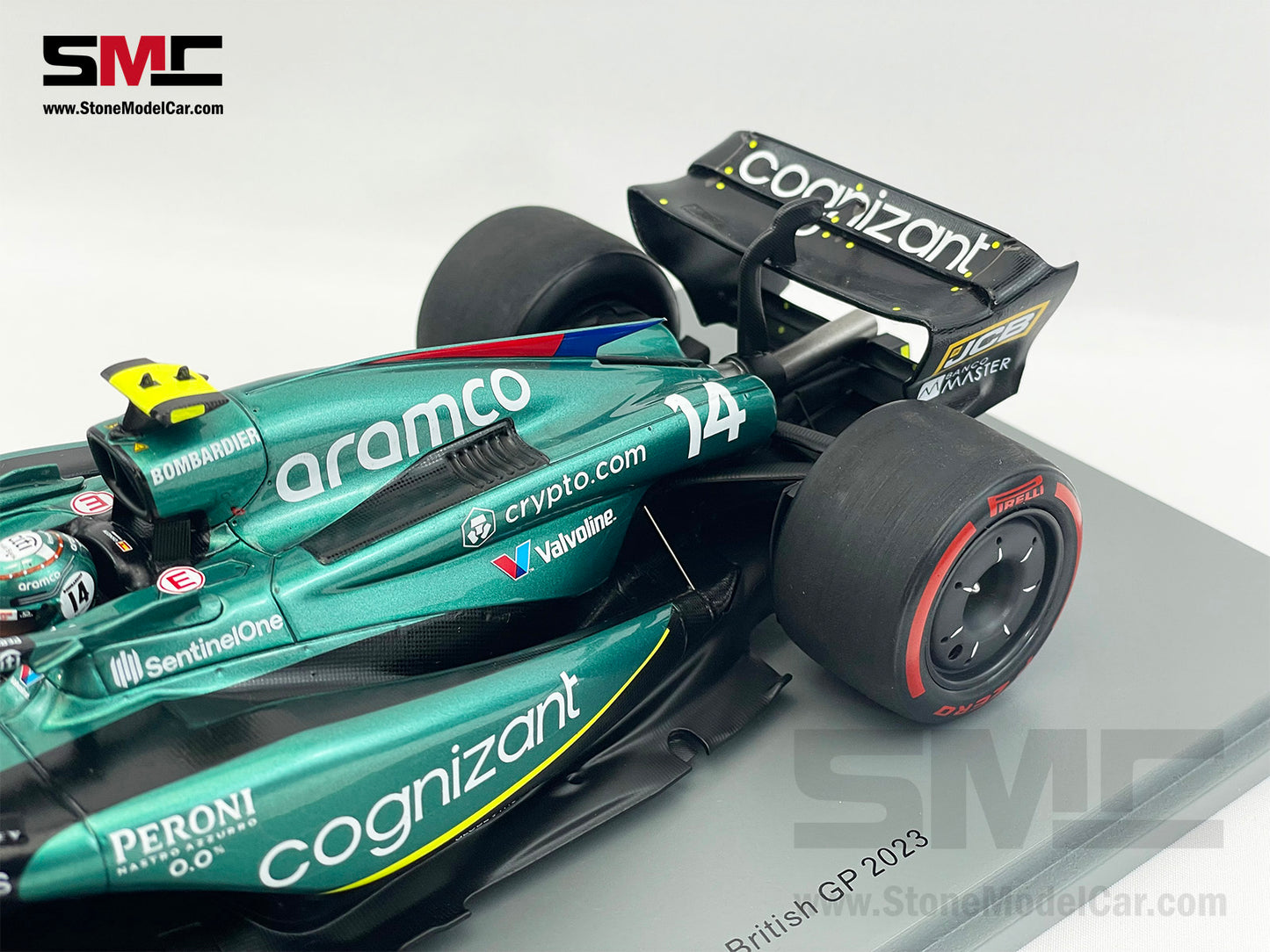 Aston Martin F1 AMR23 #14 Fernando Alonso 7th British GP 2023 Spark 1:18 18S954