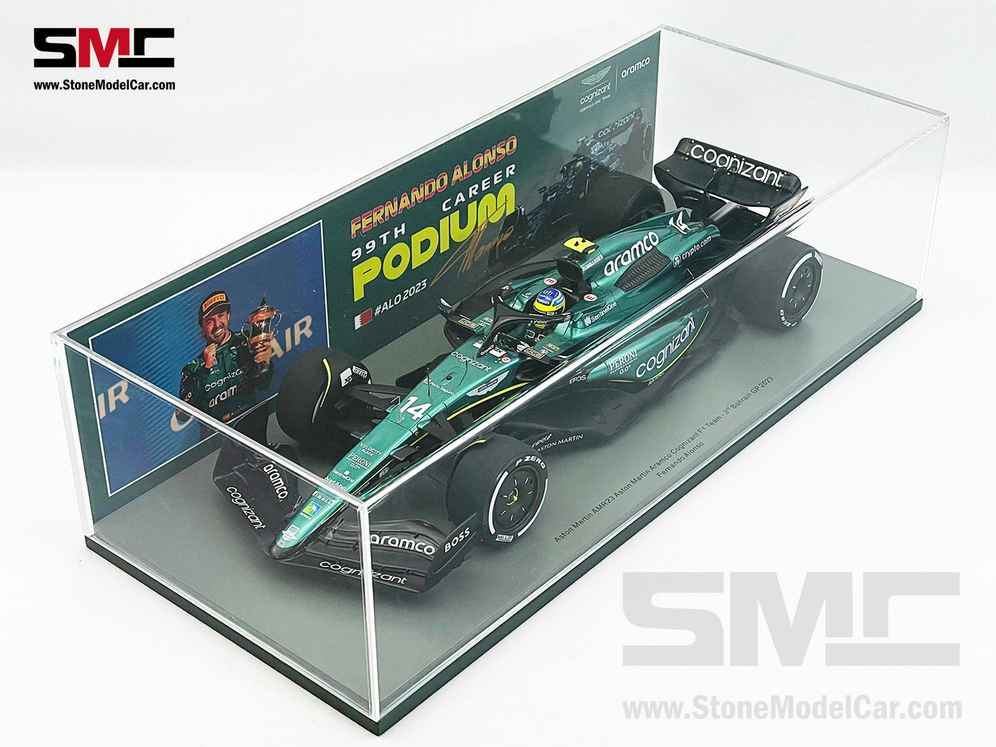 Aston Martin F1 AMR23 #14 Fernando Alonso 3rd Bahrain GP 2023 Spark 1:18 18S890