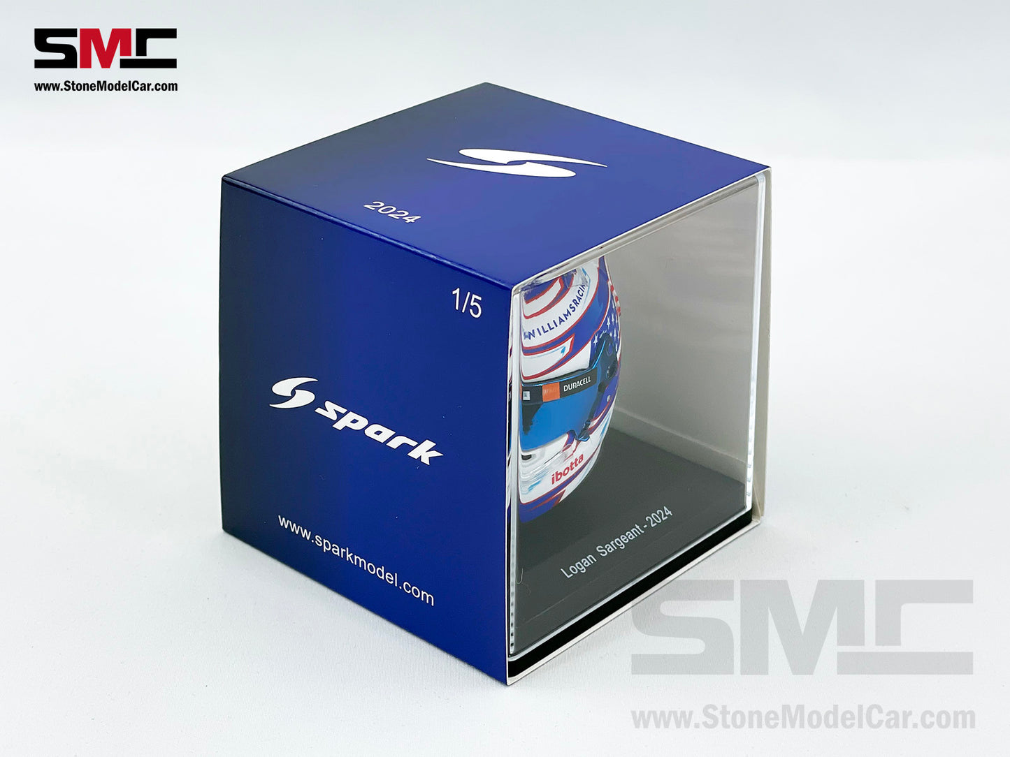 Williams F1 FW46 #2 Logan Sargeant Year 2024 Spark 1:5 Miniature Helmet