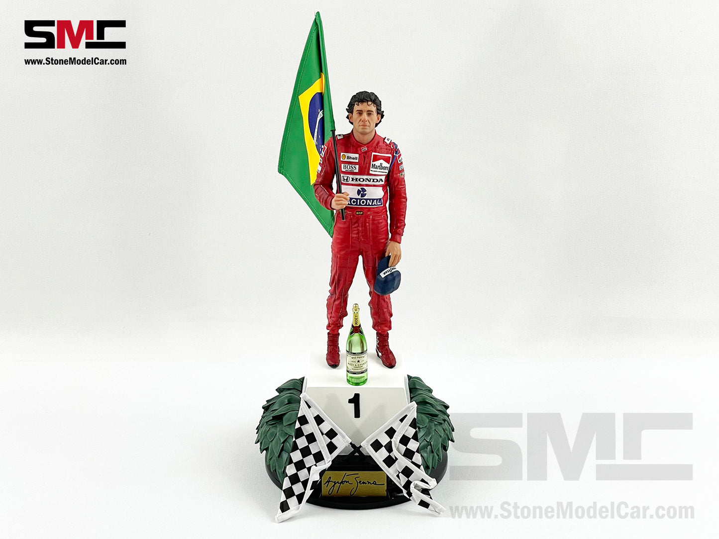Mclaren F1 MP4/6 #1 Ayrton Senna Brazil GP 1991 World Champion Iron Studios 1:10 Figure with Marlboro Decal
