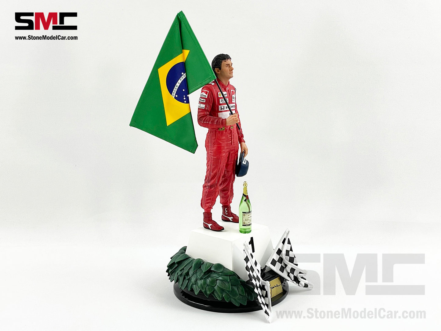 Mclaren F1 MP4/6 #1 Ayrton Senna Brazil GP 1991 World Champion Iron Studios 1:10 Figure with Marlboro Decal