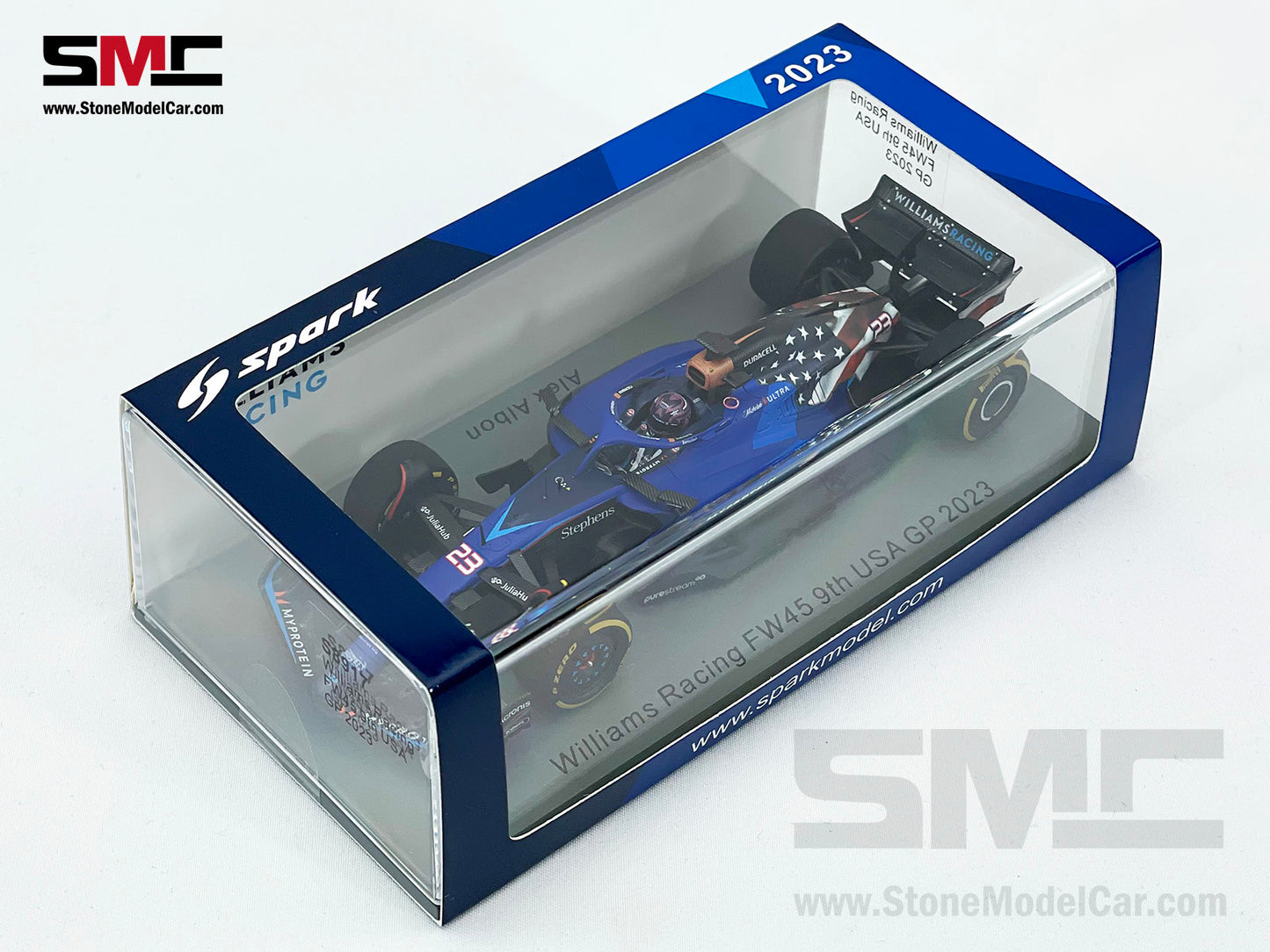 Williams F1 FW45 #23 Alexander Albon 9th US Austin GP 2023 Special Livery 1:43 Spark S8917