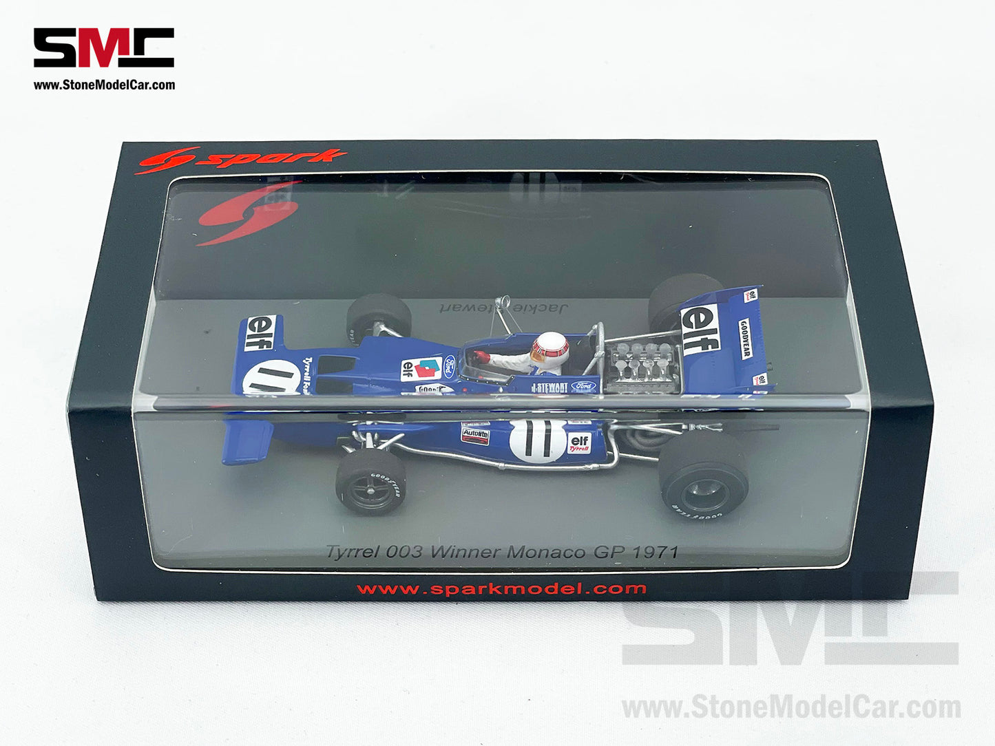 Tyrrell 003 F1 #11 Jackie Stewart Monaco GP 1971 Winner 1:43 Spark S7213