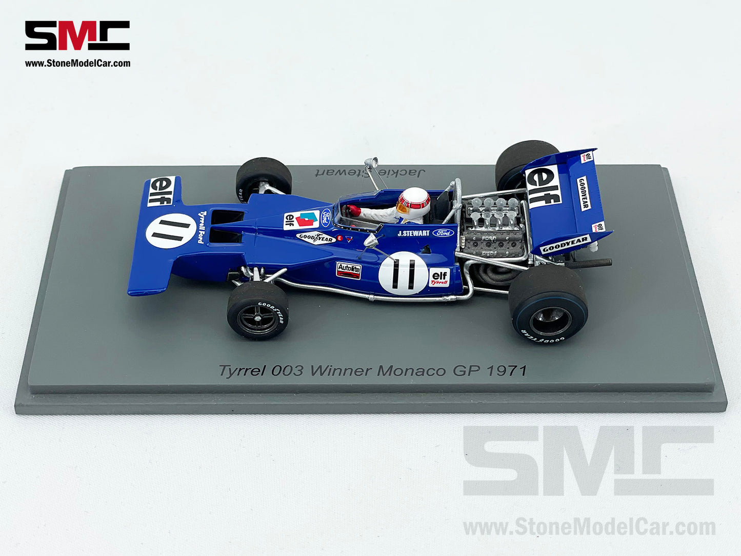 Tyrrell 003 F1 #11 Jackie Stewart Monaco GP 1971 Winner 1:43 Spark S7213