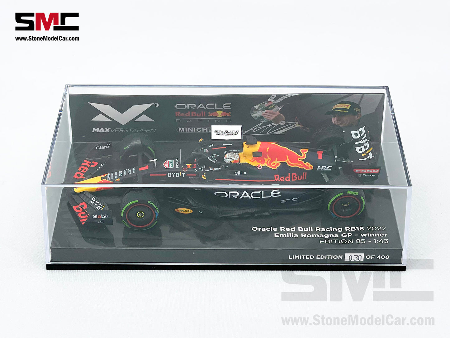 2022 F1 World Champion #1 Max Verstappen Red Bull RB18 Emilia Romagna GP 1:43 MINICHAMPS