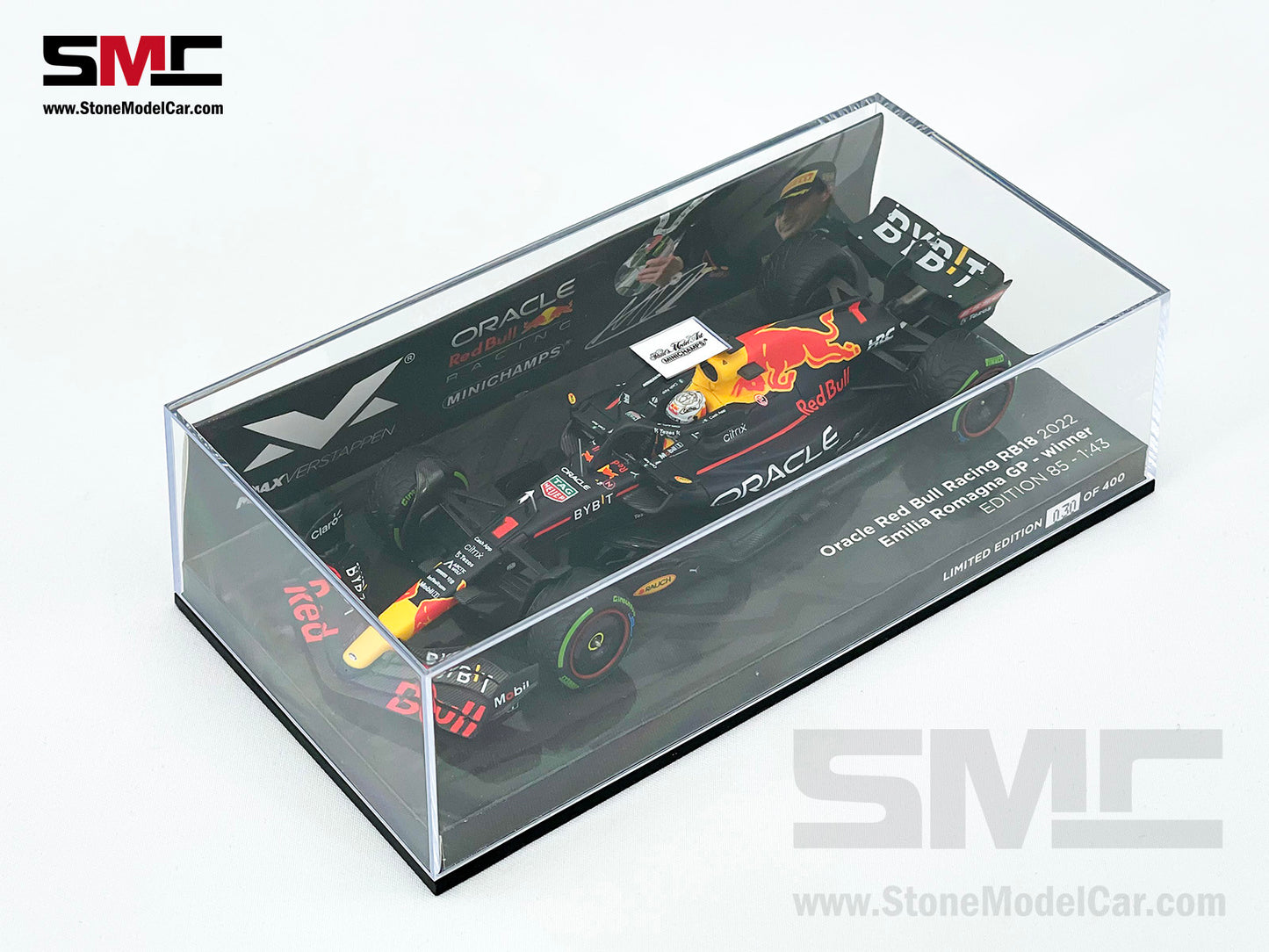 2022 F1 World Champion #1 Max Verstappen Red Bull RB18 Emilia Romagna GP 1:43 MINICHAMPS
