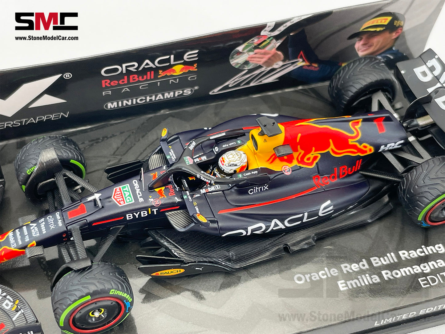 2022 F1 World Champion #1 Max Verstappen Red Bull RB18 Emilia Romagna GP 1:43 MINICHAMPS