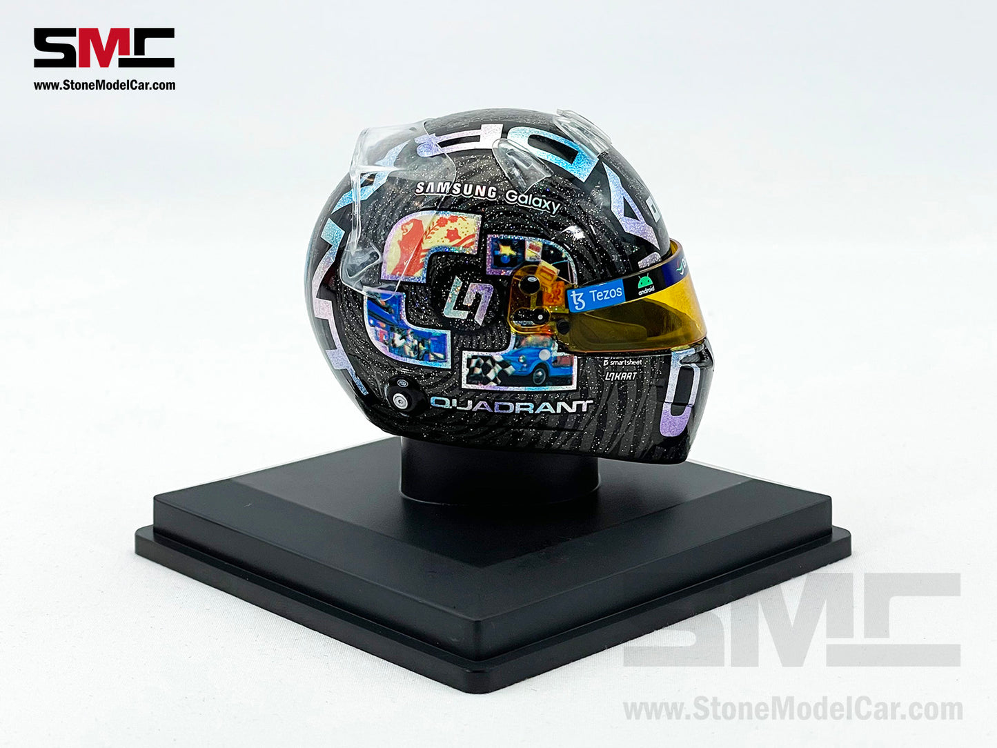 McLaren F1 MCL60 #4 Lando Norris Singapore GP 2023 Spark 1:5 Miniature Helmet 5HSP108