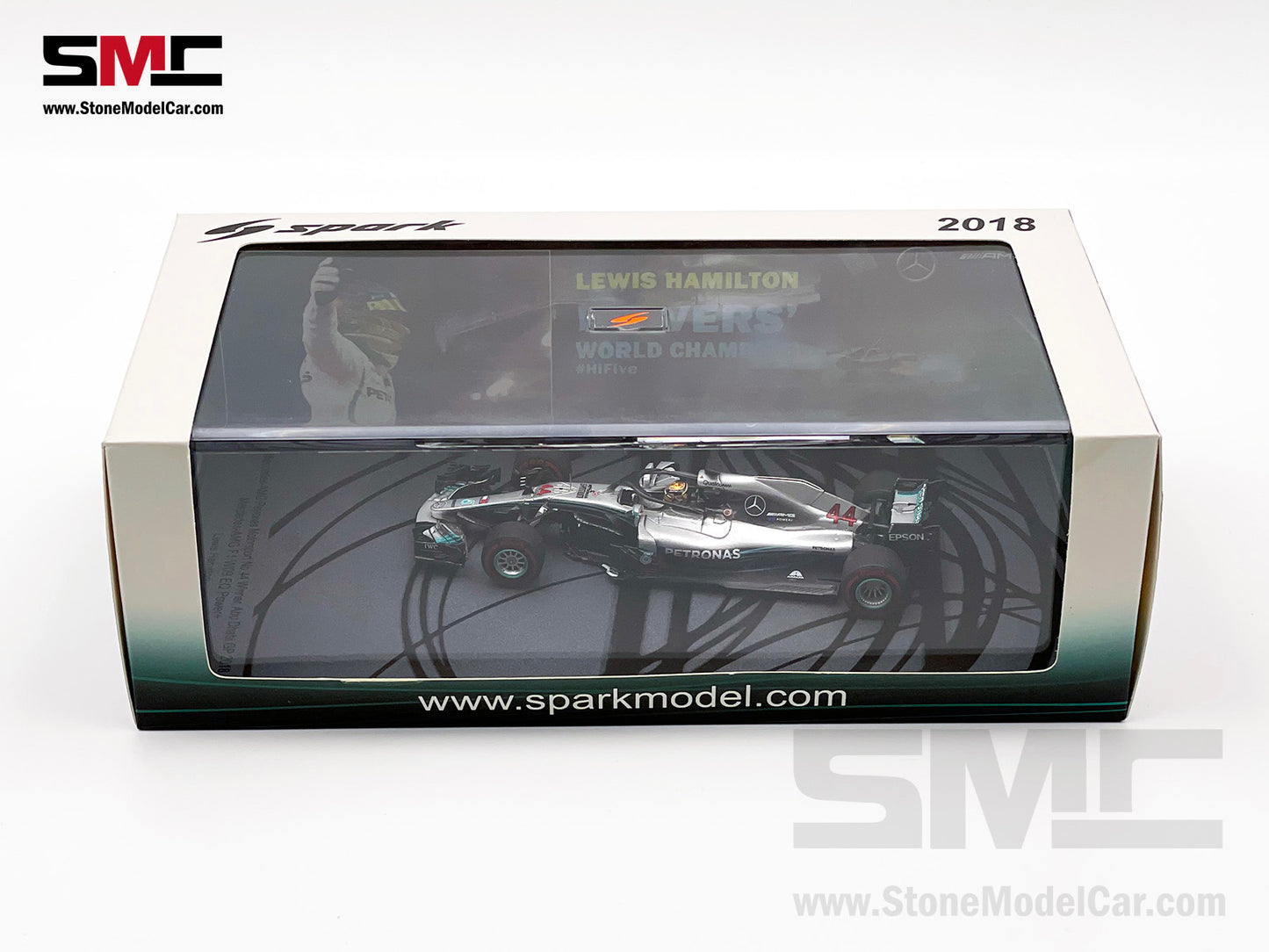 2018 5x World Champion Mercedes F1 W09 #44 Lewis Hamilton Abu Dhabi GP 1:43 Spark