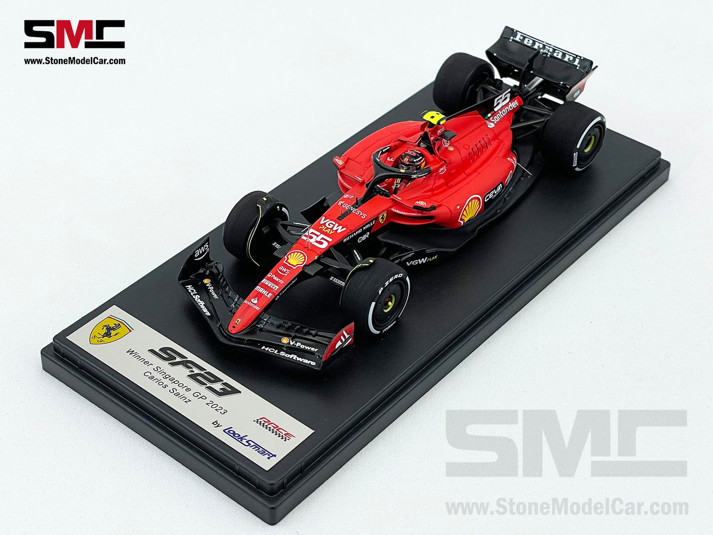 Ferrari F1 SF-23 #55 Carlos Sainz Singapore GP Winner 2023 LookSmart 1:43 LSF1054