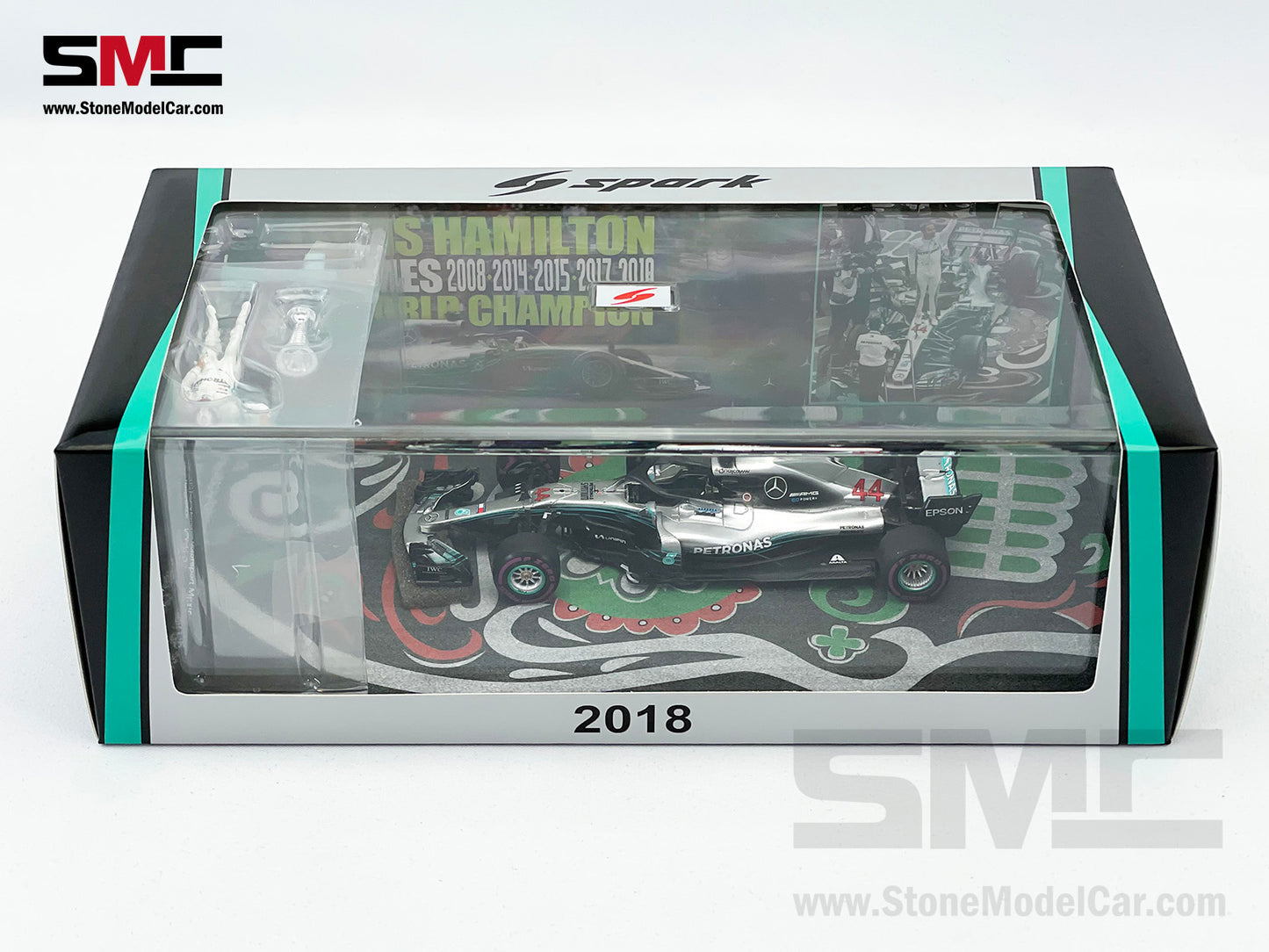 2018 5x World Champion Mercedes F1 W09 #44 Lewis Hamilton Mexico GP 1:43 Spark Figure Edition