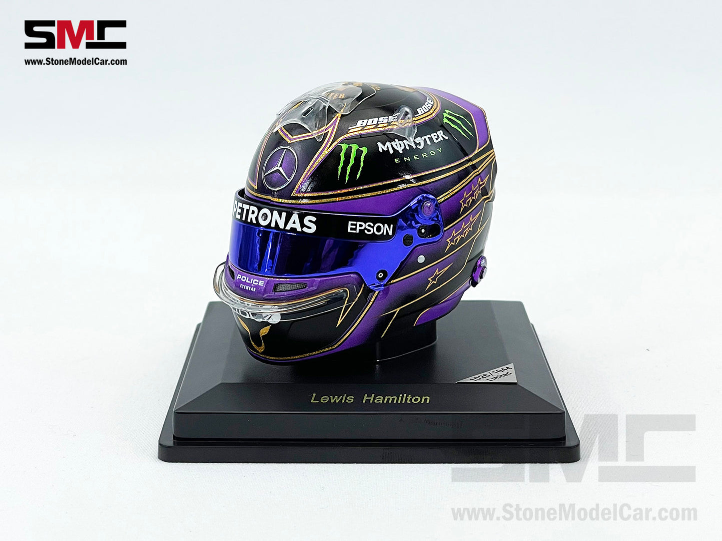 Mercedes F1 W11 #44 Lewis Hamilton Abu Dhabi GP 2020 7x Times World Champion Spark 1:5 Miniature Helmet