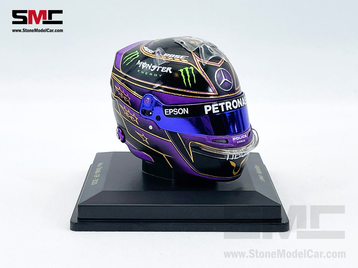 Mercedes F1 W11 #44 Lewis Hamilton Abu Dhabi GP 2020 7x Times World Champion Spark 1:5 Miniature Helmet