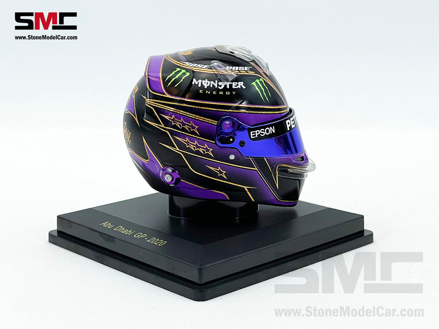 Mercedes F1 W11 #44 Lewis Hamilton Abu Dhabi GP 2020 7x Times World Champion Spark 1:5 Miniature Helmet