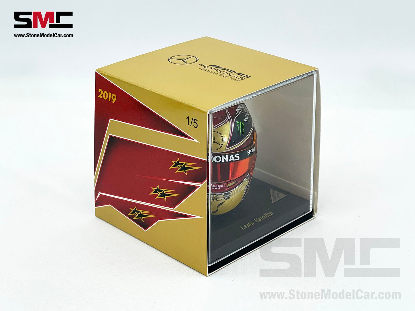 Mercedes F1 W10 #44 Lewis Hamilton Abu Dhabi GP 2019 6x Times World Champion Spark 1:5 Helmet