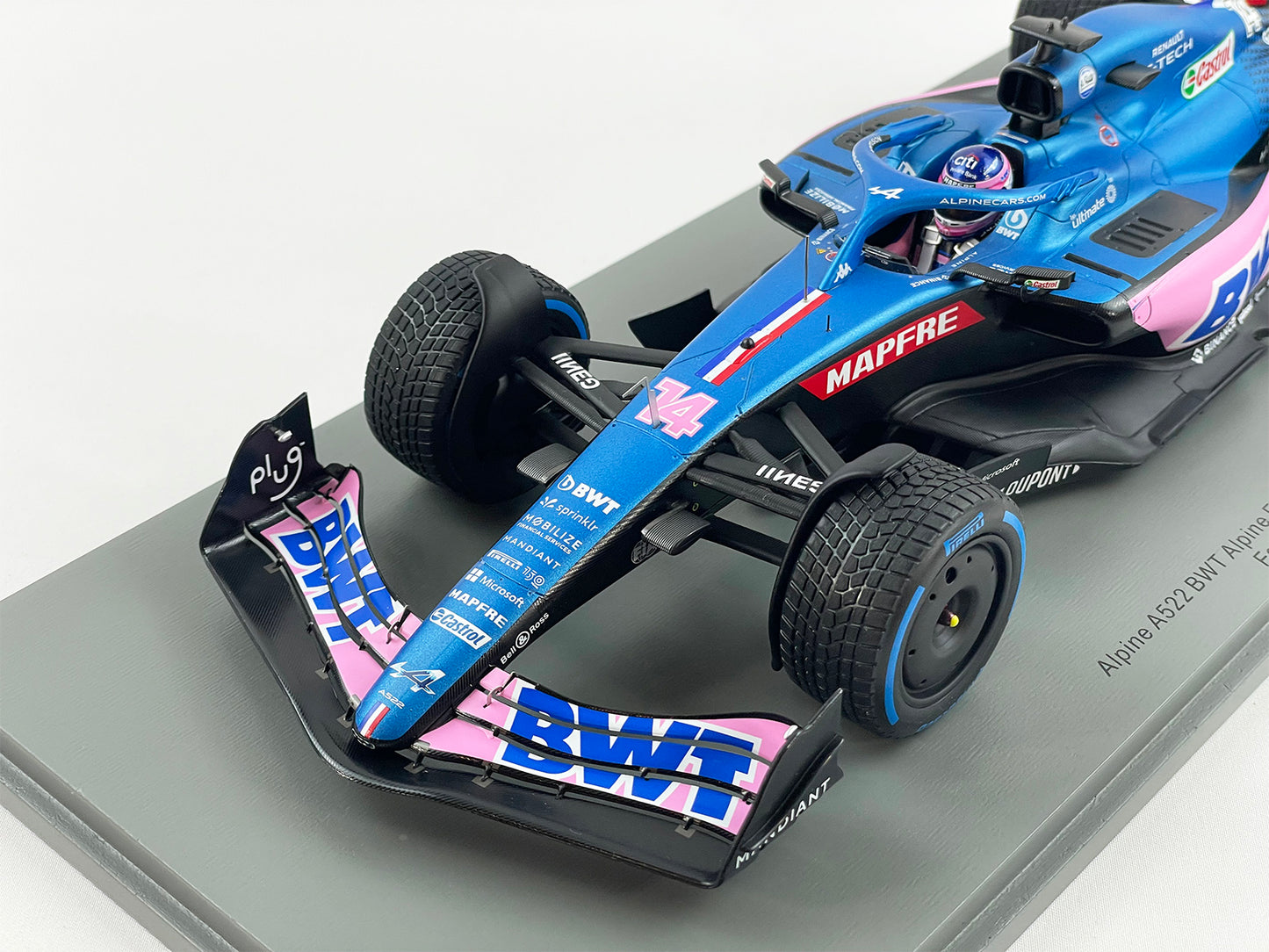 2022 Alpine Renault BWT F1 A522 #14 Fernando Alonso Monaco GP 1:18 Spark 18S750