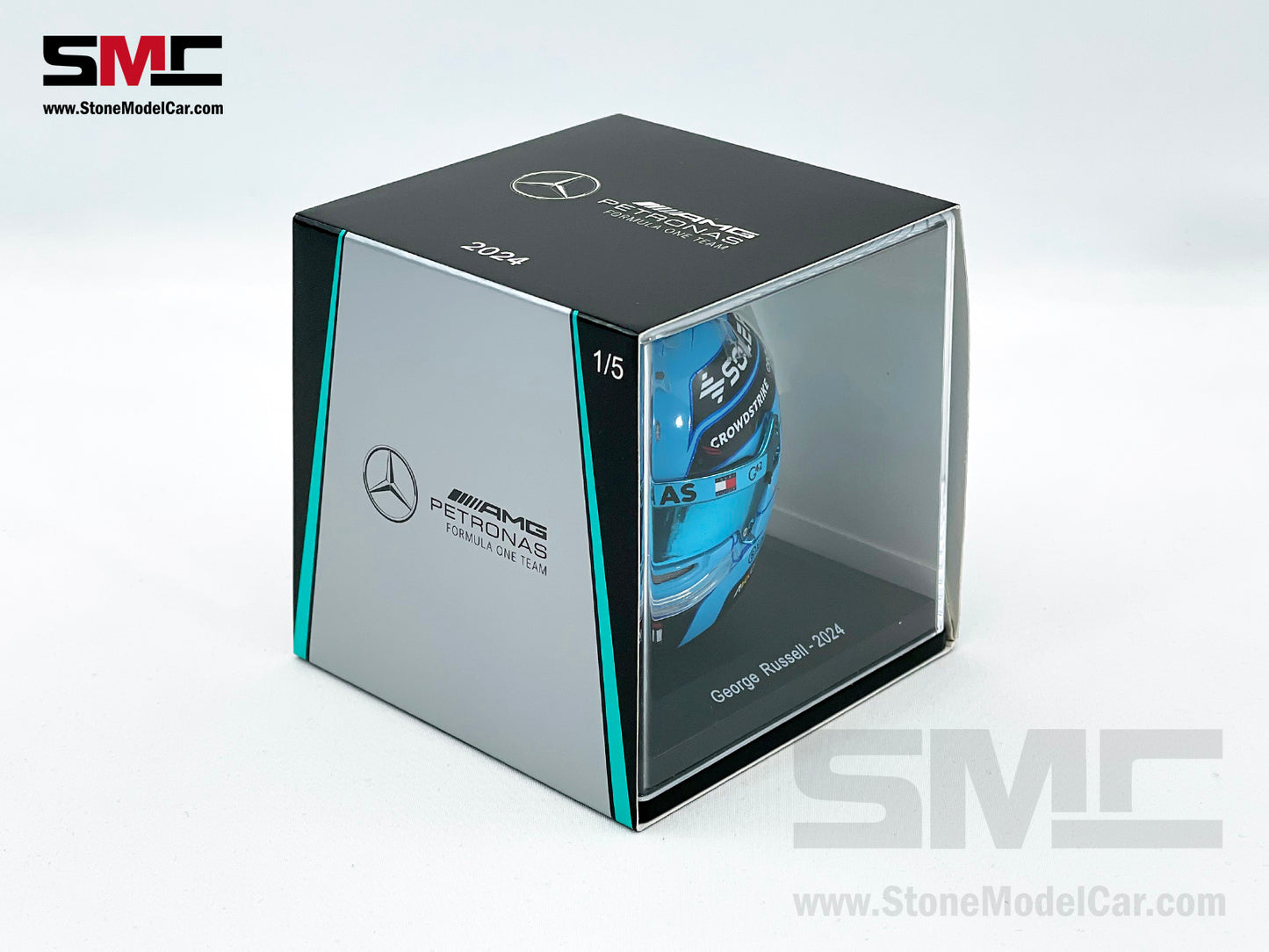 Mercedes F1 W15 #63 George Russell Year 2024 Las Vegas GP Winner Spark 1:5 Helmet