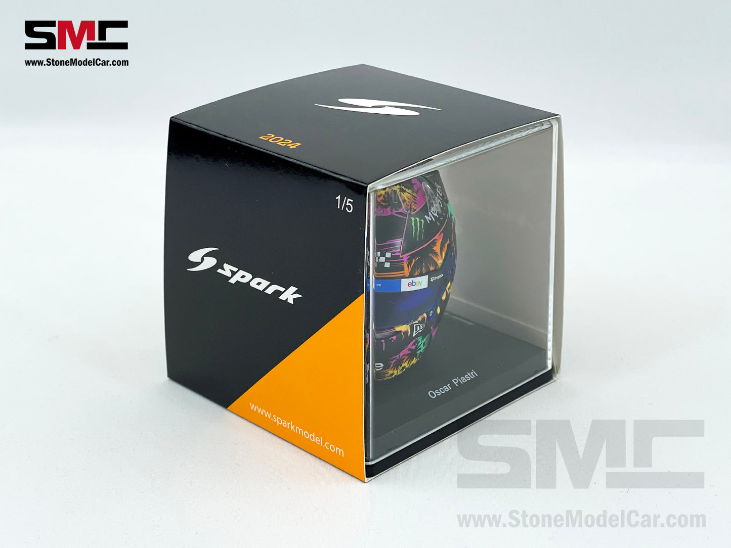 McLaren F1 MCL38 #81 Oscar Piastri Miami GP 2024 Special Livery Spark 1:5 Miniature Helmet