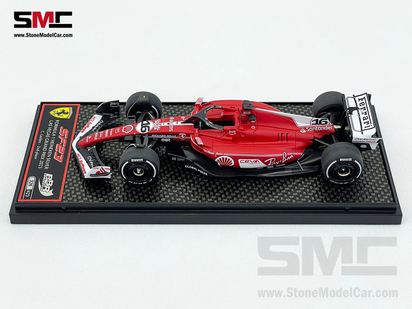Ferrari F1 SF-23 #16 Charles Leclerc Las Vegas GP Pole 2023 BBR 1:43 BBRC294A