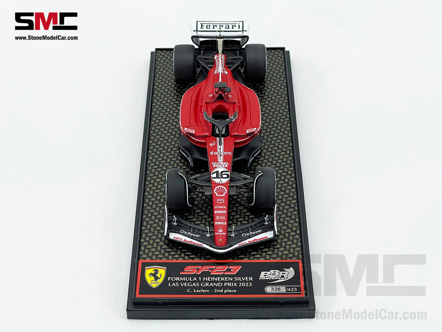 Ferrari F1 SF-23 #16 Charles Leclerc Las Vegas GP Pole 2023 BBR 1:43 BBRC294A