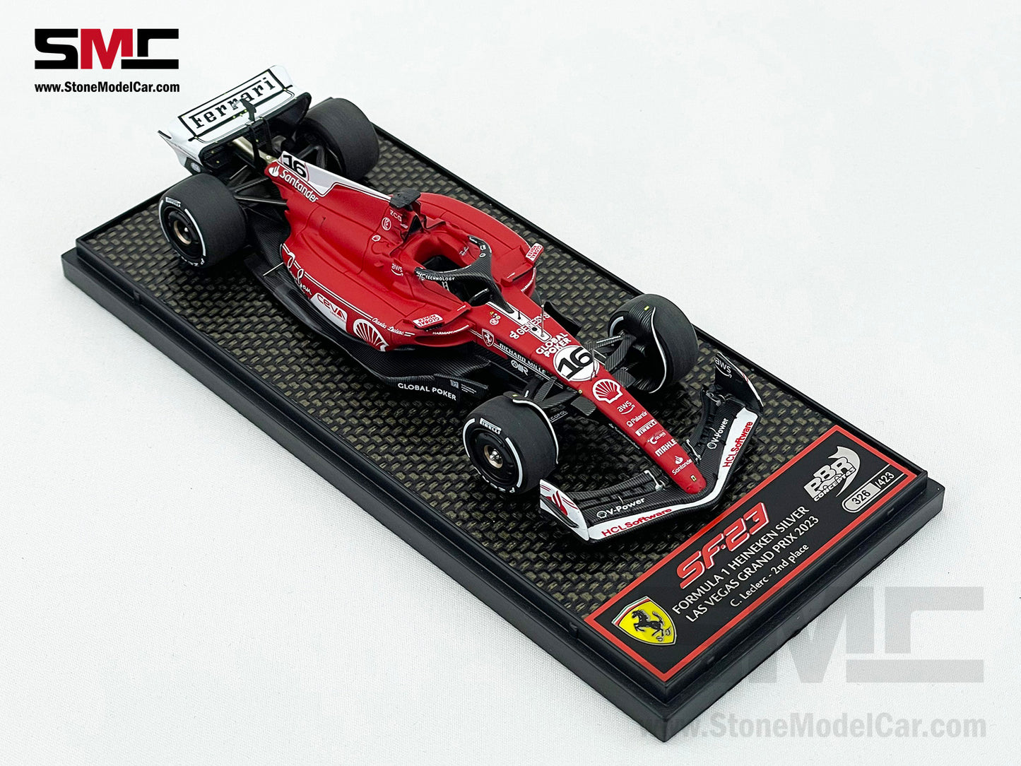 Ferrari F1 SF-23 #16 Charles Leclerc Las Vegas GP Pole 2023 BBR 1:43 BBRC294A