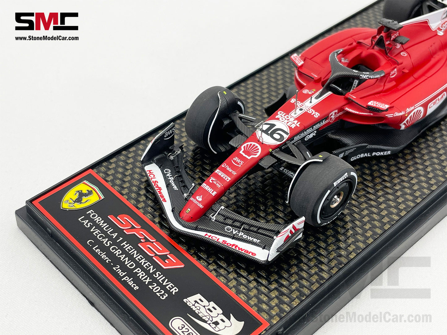 Ferrari F1 SF-23 #16 Charles Leclerc Las Vegas GP Pole 2023 BBR 1:43 BBRC294A