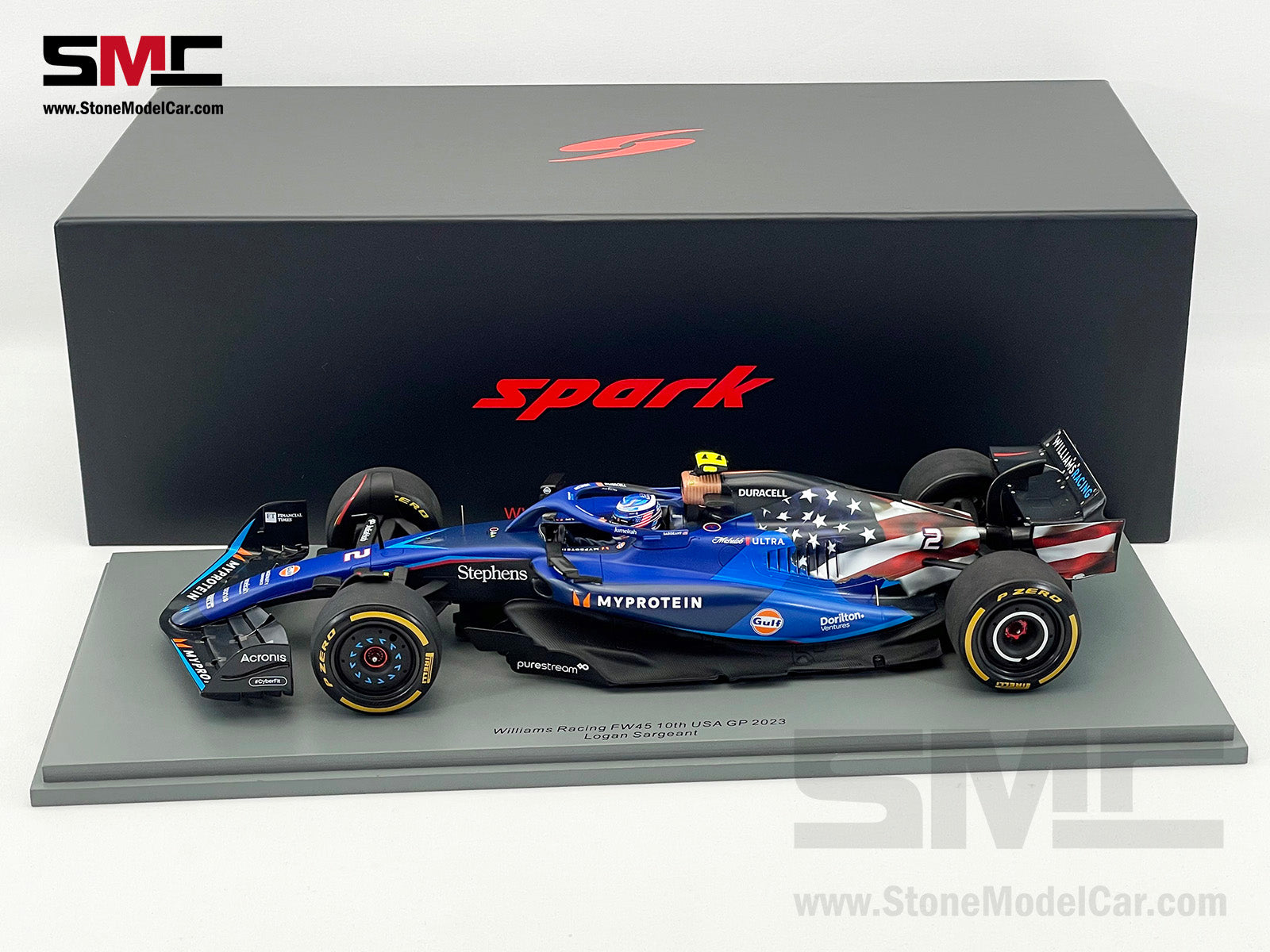 Spark 1:43 L. Sargeant Williams FW45 Gulf Livrée #2 Singapour GP Formule 1 2023 S8931 Spark 1:43 L. Sargeant Williams FW45 Gulf Livrée #2 Singapour GP Formule 1 2023 S8931