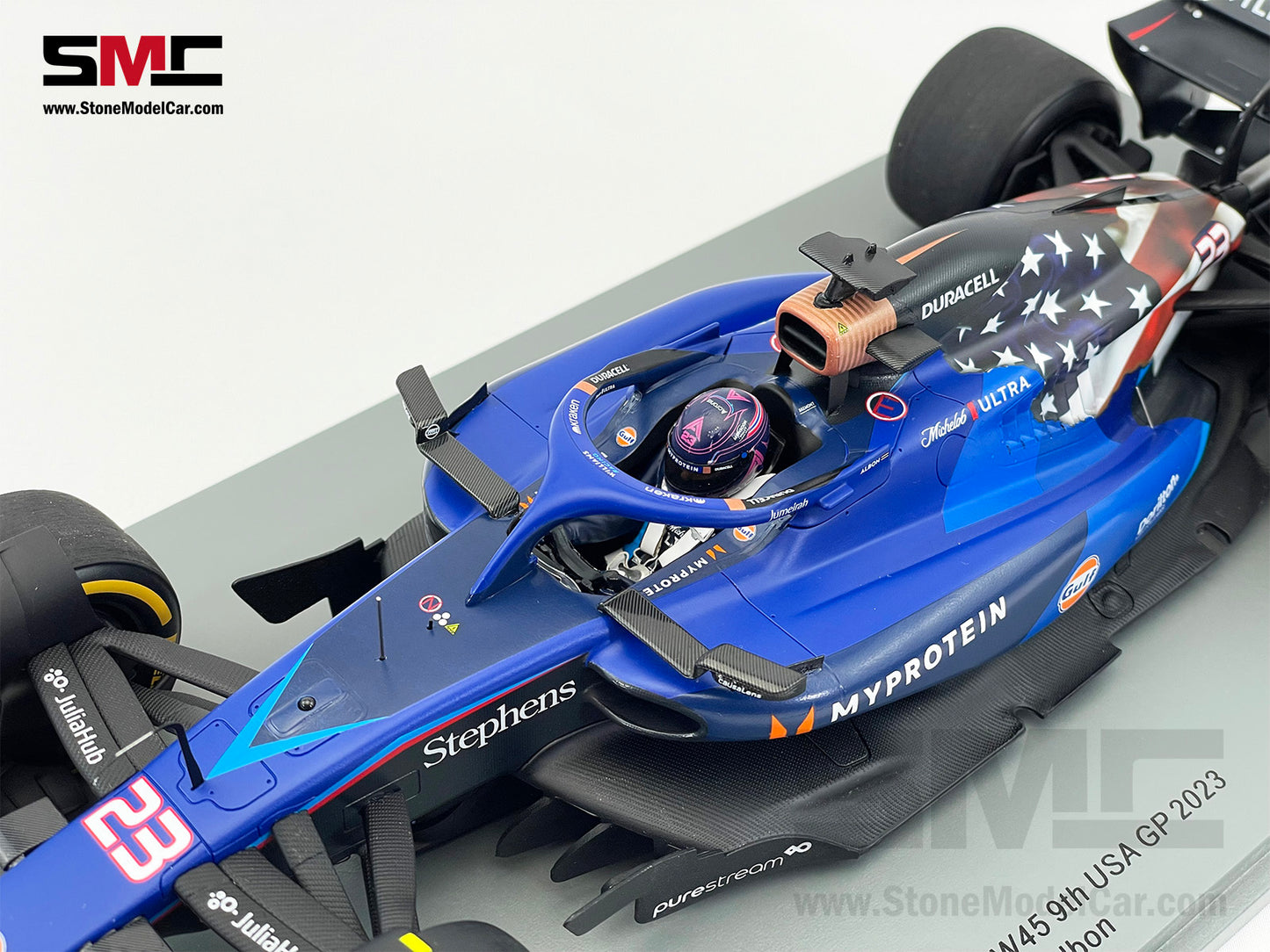 Williams F1 FW45 #23 Alexander Albon 9th US Austin GP 2023 1:18 Spark 18S964