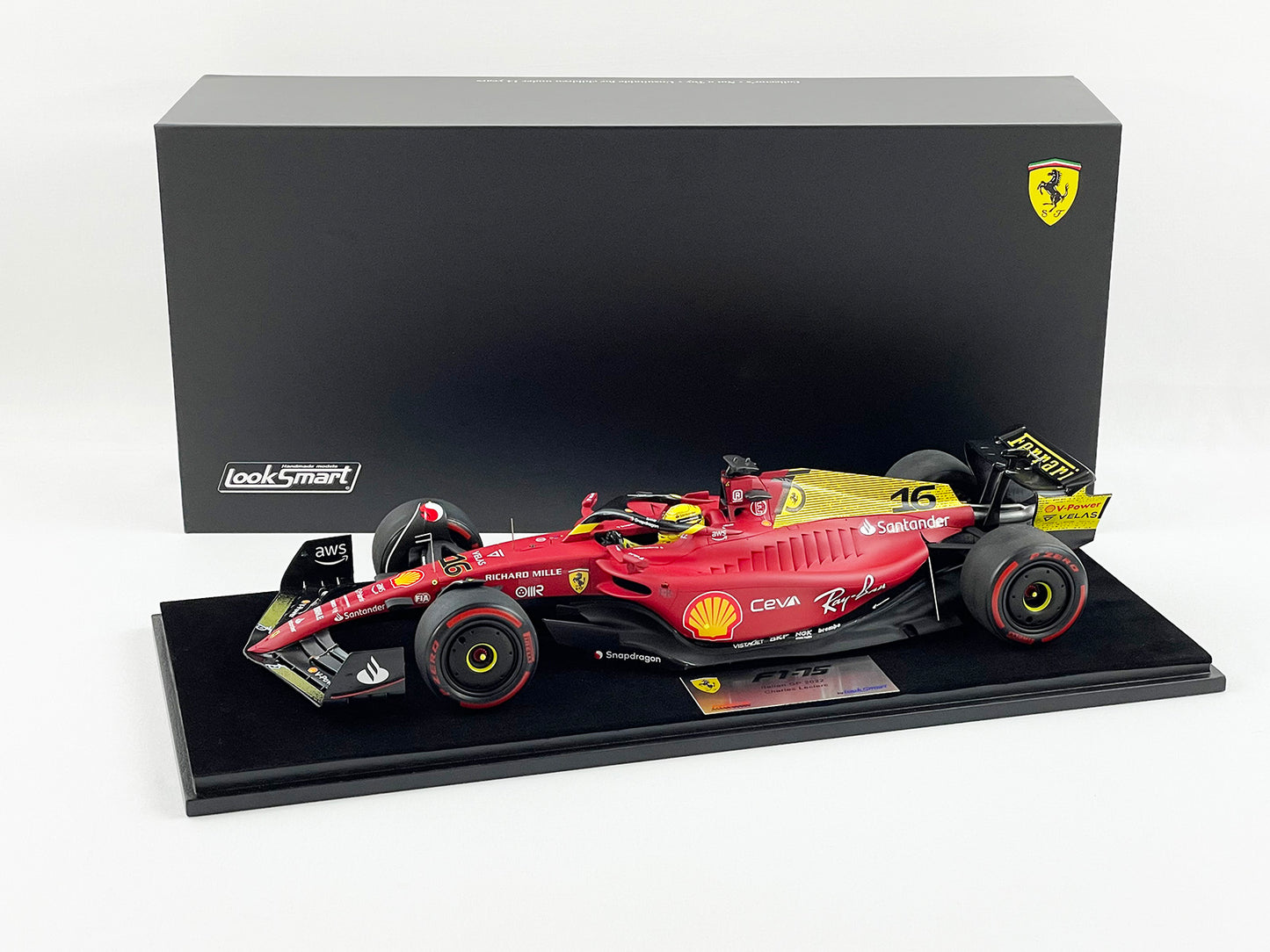 2022 F1 Ferrari F1-75 #16 Charles Leclerc Italy Monza GP Pole Position Looksmart 1:18