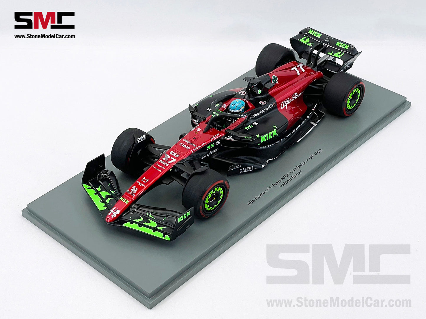 Alfa Romeo F1 C43 #77 Valtteri Bottas Belgian GP 2023 Special Livery Spark 1:18 18S962