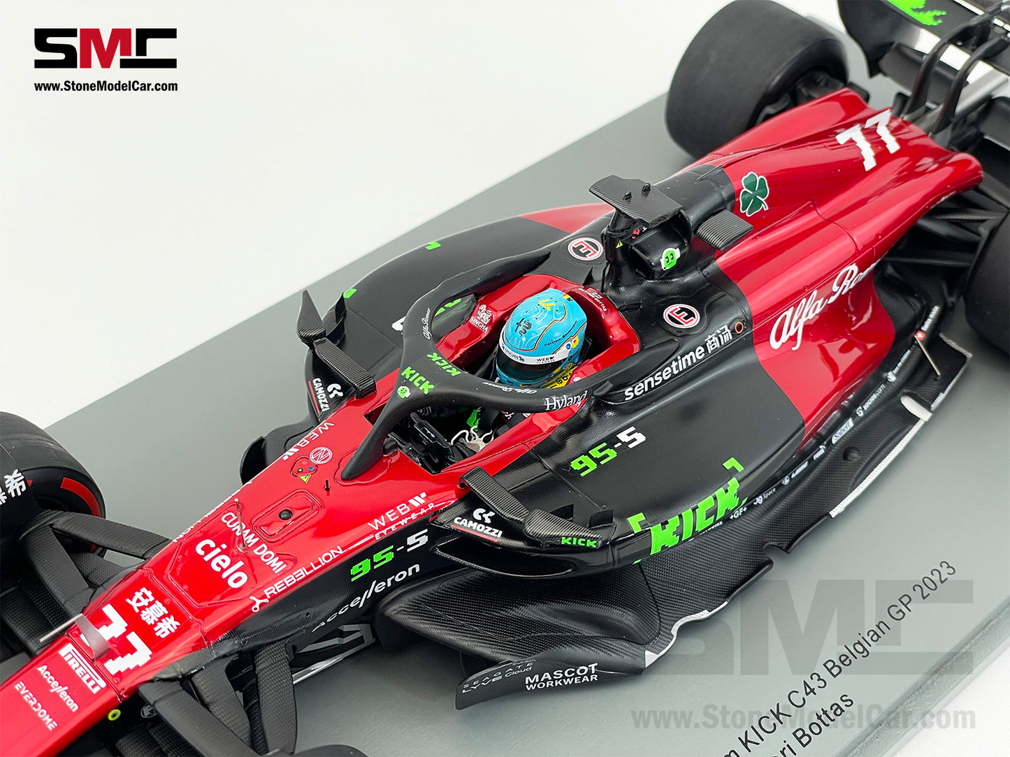 Alfa Romeo F1 C43 #77 Valtteri Bottas Belgian GP 2023 Special Livery Spark 1:18 18S962