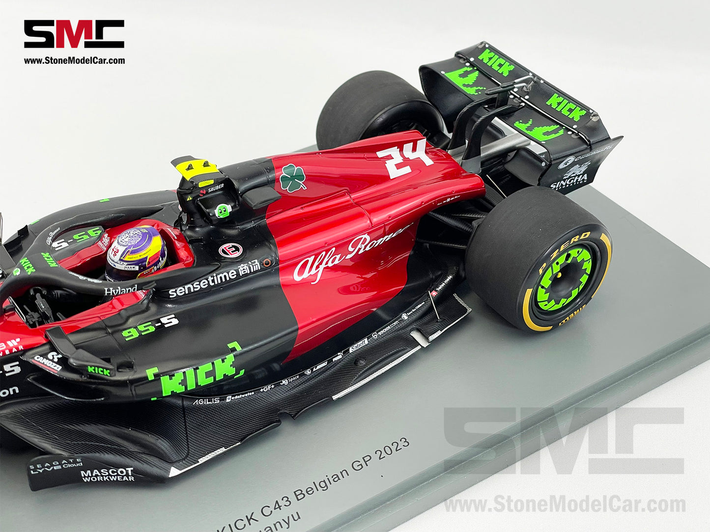 Alfa Romeo F1 C43 #24 Zhou Guanyu Belgian GP 2023 Special Livery Spark 1:18 18S963