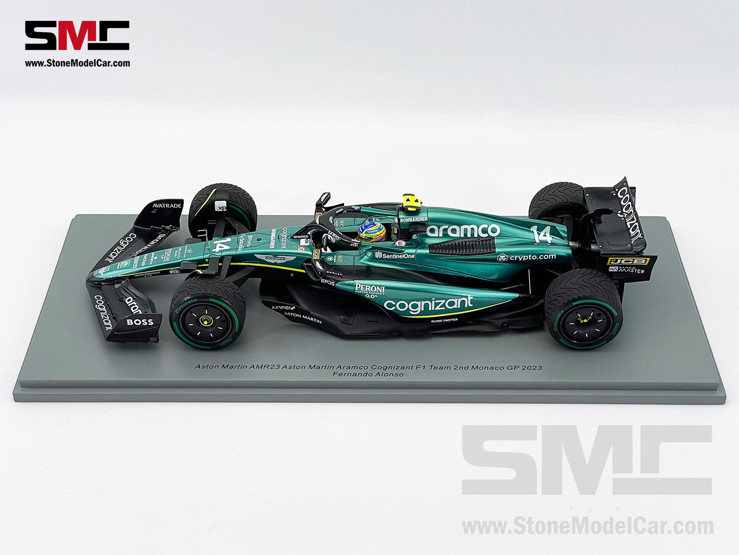 Aston Martin F1 AMR23 #14 Fernando Alonso 2nd Monaco GP 2023 Spark 1:18 18S900