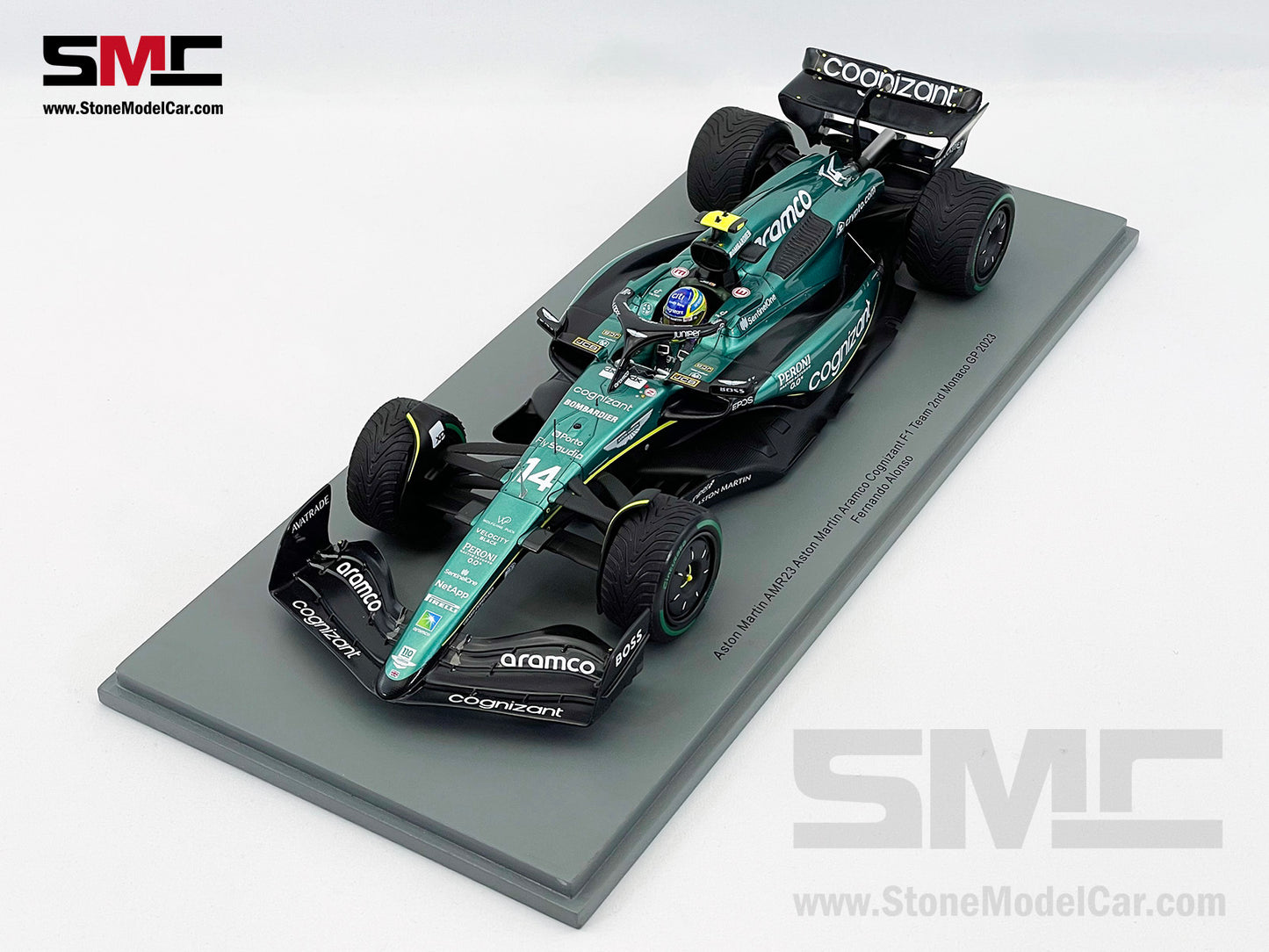 Aston Martin F1 AMR23 #14 Fernando Alonso 2nd Monaco GP 2023 Spark 1:18 18S900