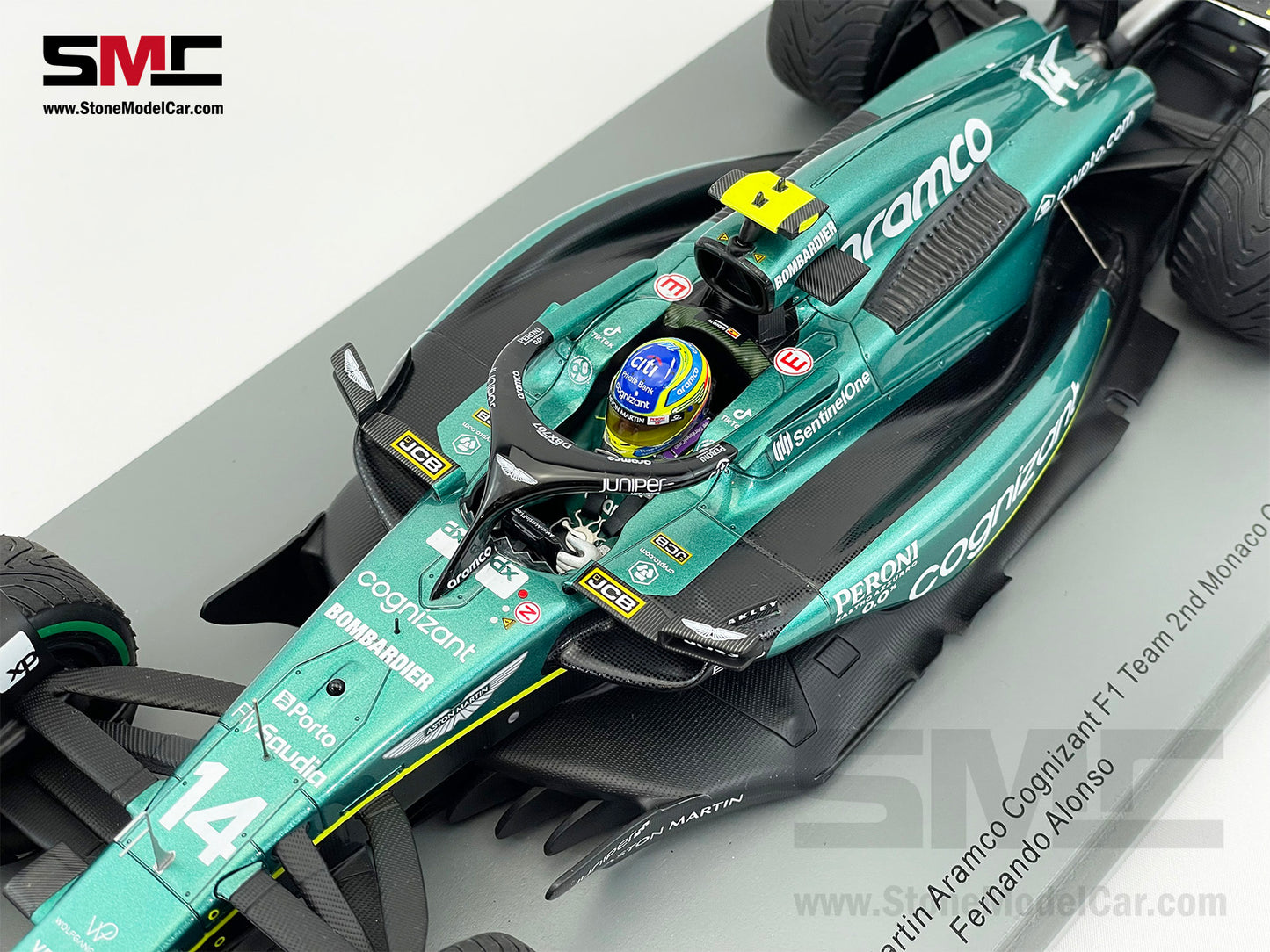 Aston Martin F1 AMR23 #14 Fernando Alonso 2nd Monaco GP 2023 Spark 1:18 18S900