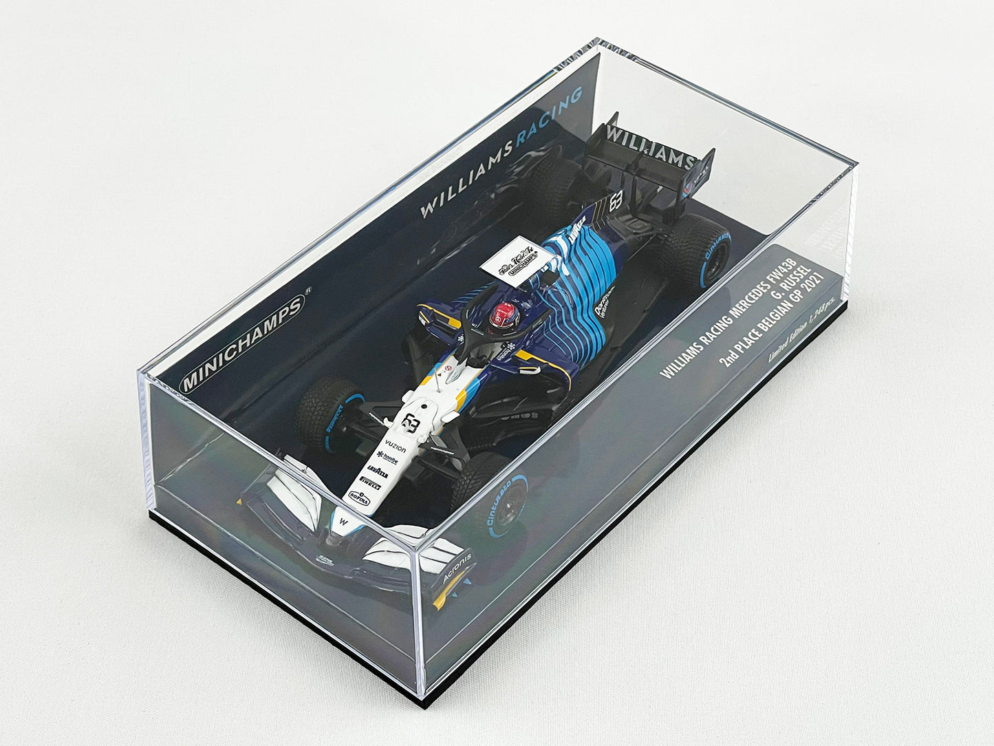 Williams F1 FW43B #63 George Russell Belgian GP 2021 1st Podium 1:43 MINICHAMPS