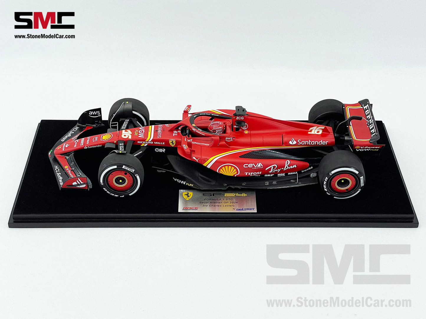 Ferrari F1 SF-24 #16 Charles Leclerc Saudi Arabia GP Podium 2024 Looksmart 1:18 LS18F1057