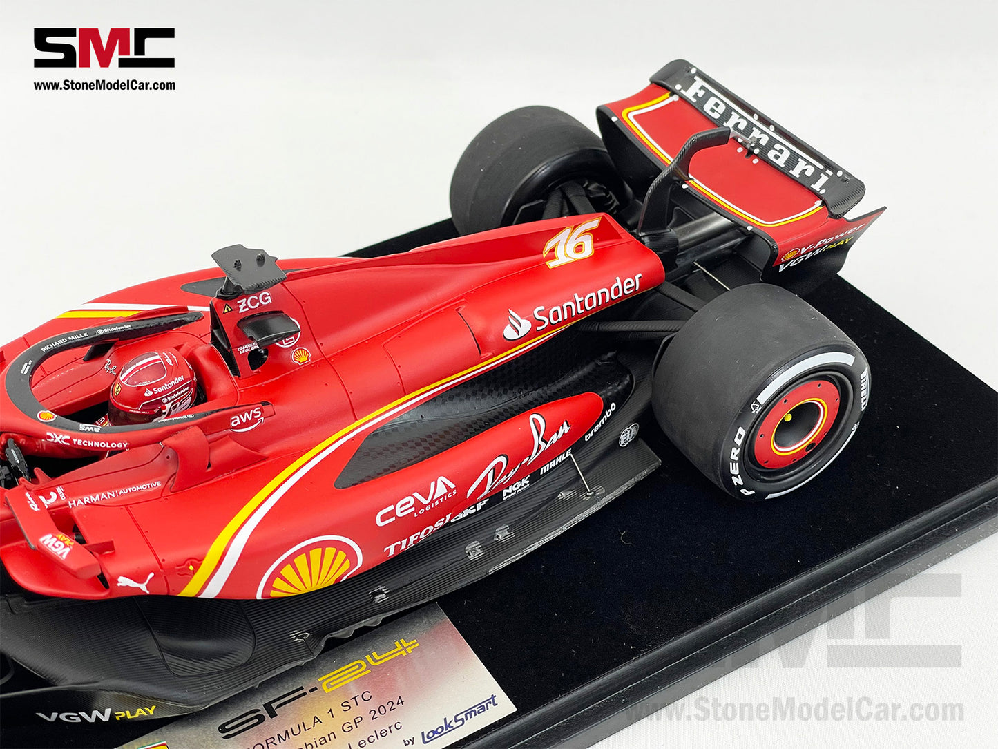 Ferrari F1 SF-24 #16 Charles Leclerc Saudi Arabia GP Podium 2024 Looksmart 1:18 LS18F1057