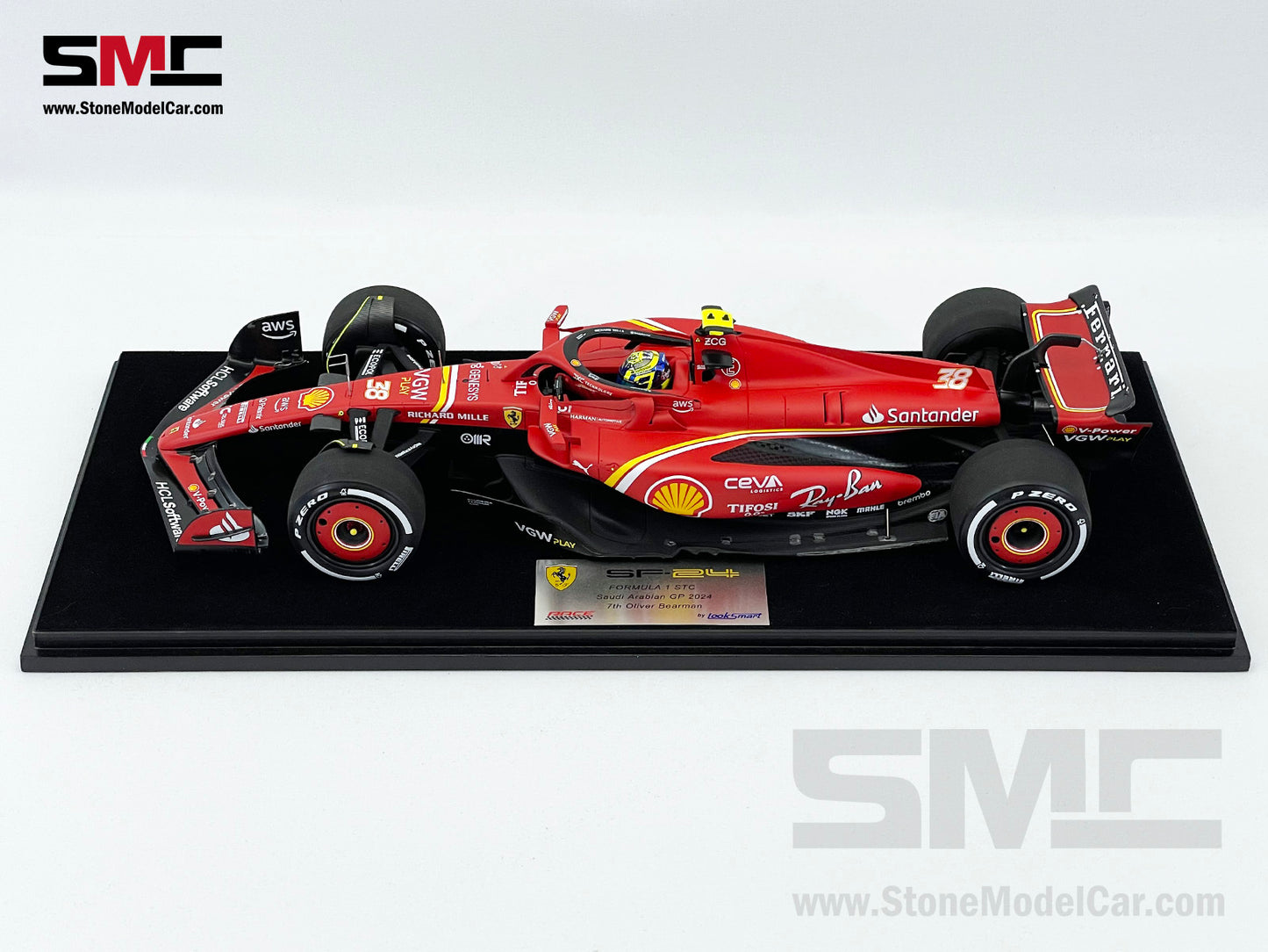 Ferrari F1 SF-24 #38 Oliver Bearman Saudi Arabia GP 2024 1st Career Point Looksmart 1:18 LS18F1058