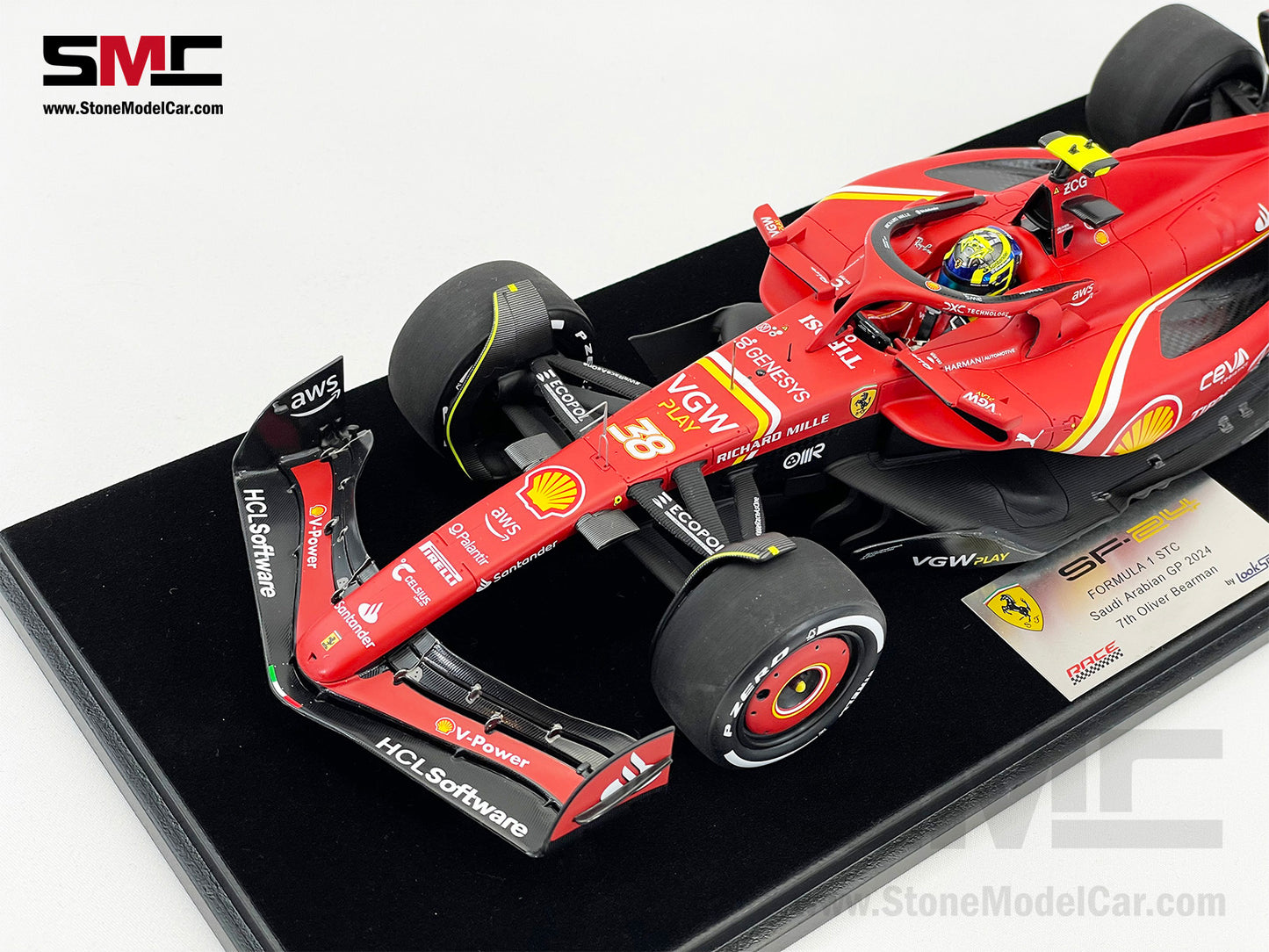 Ferrari F1 SF-24 #38 Oliver Bearman Saudi Arabia GP 2024 1st Career Point Looksmart 1:18 LS18F1058