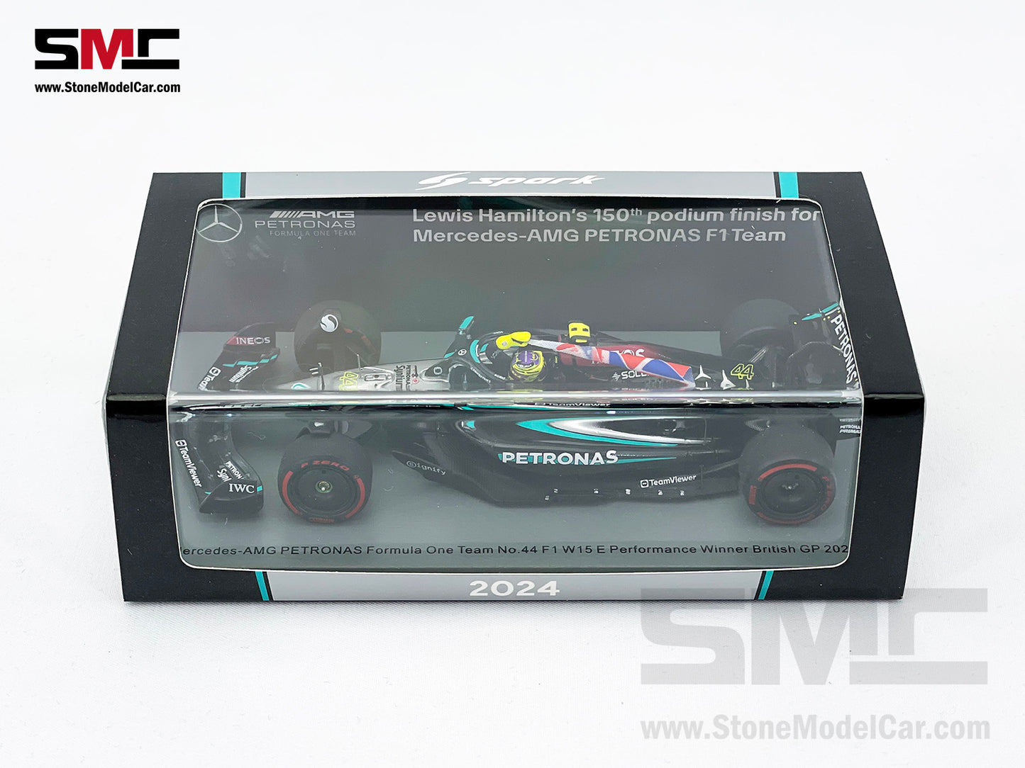 Mercedes F1 W15 #44 Lewis Hamilton British GP 2024 Winner Spark 1:43 S9533
