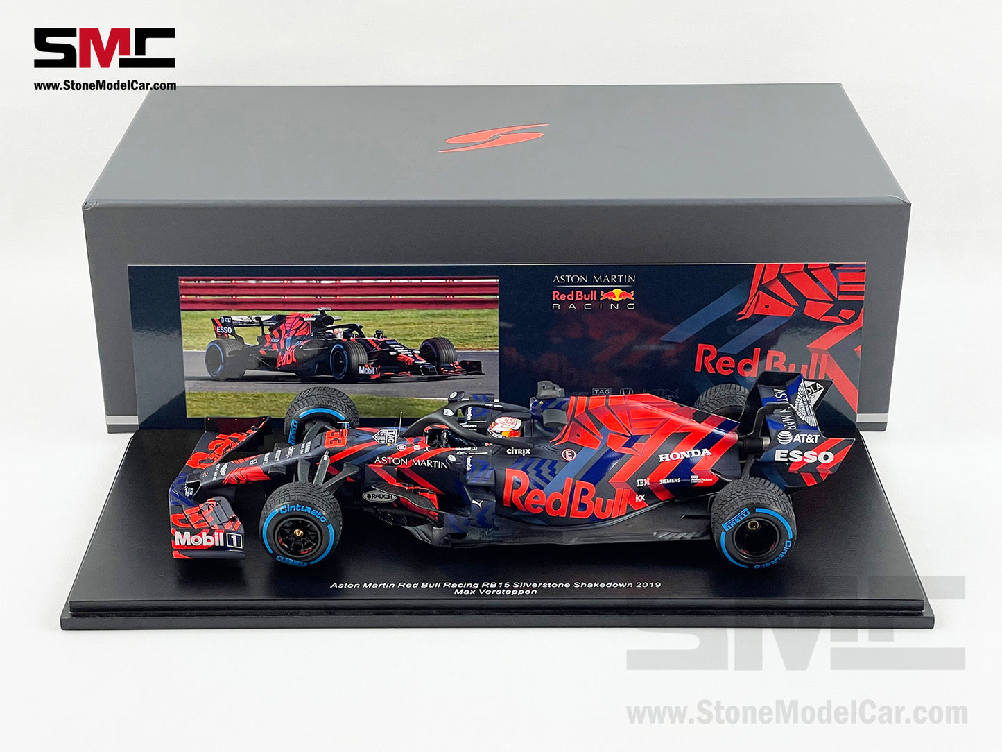 1:18 Spark Red Bull F1 RB15 33 Max Verstappen Silverstone Circuit Shakedown 2019